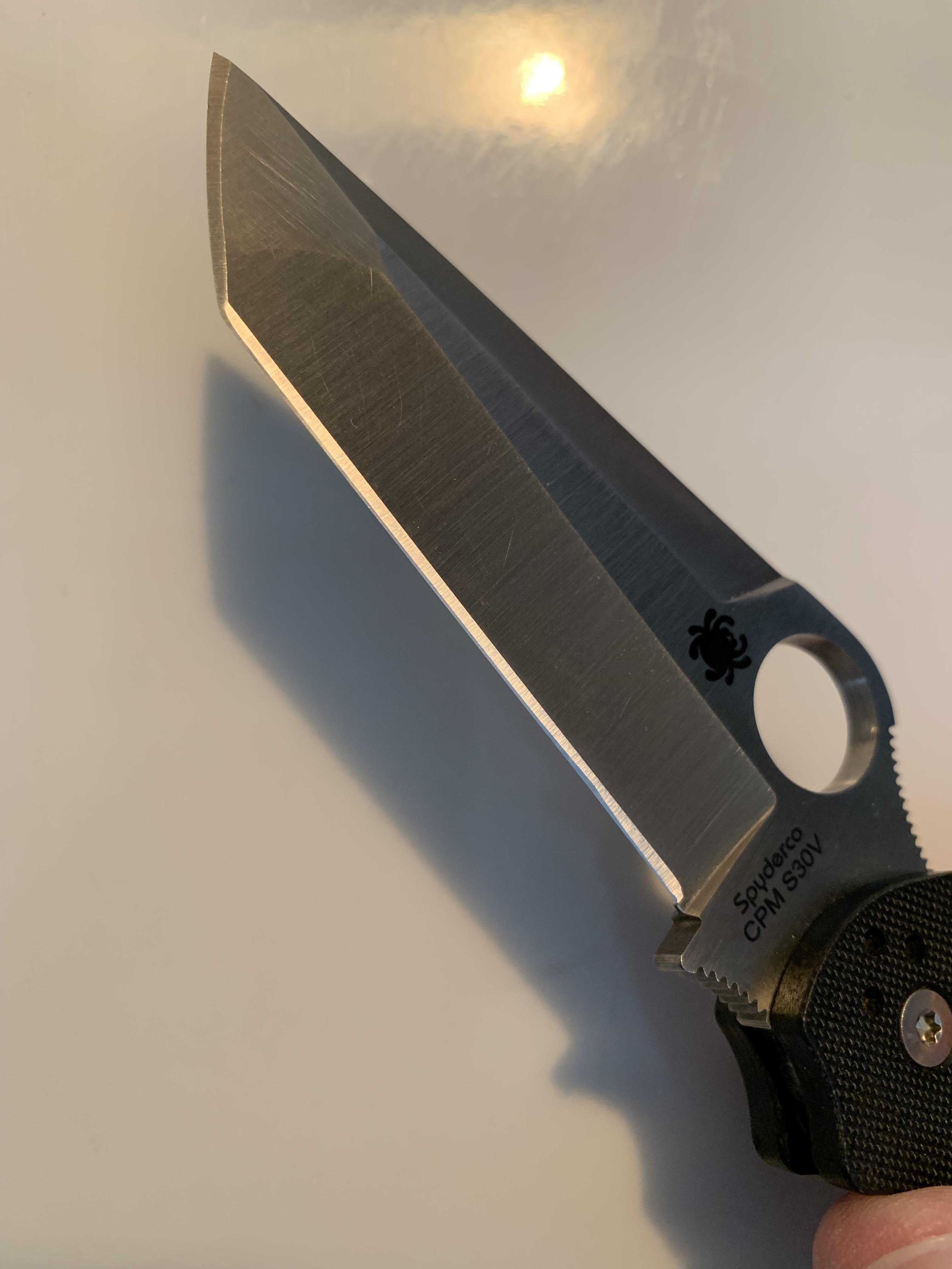 First time sharpening a tanto. This blade is amazing! r/Knifeporn