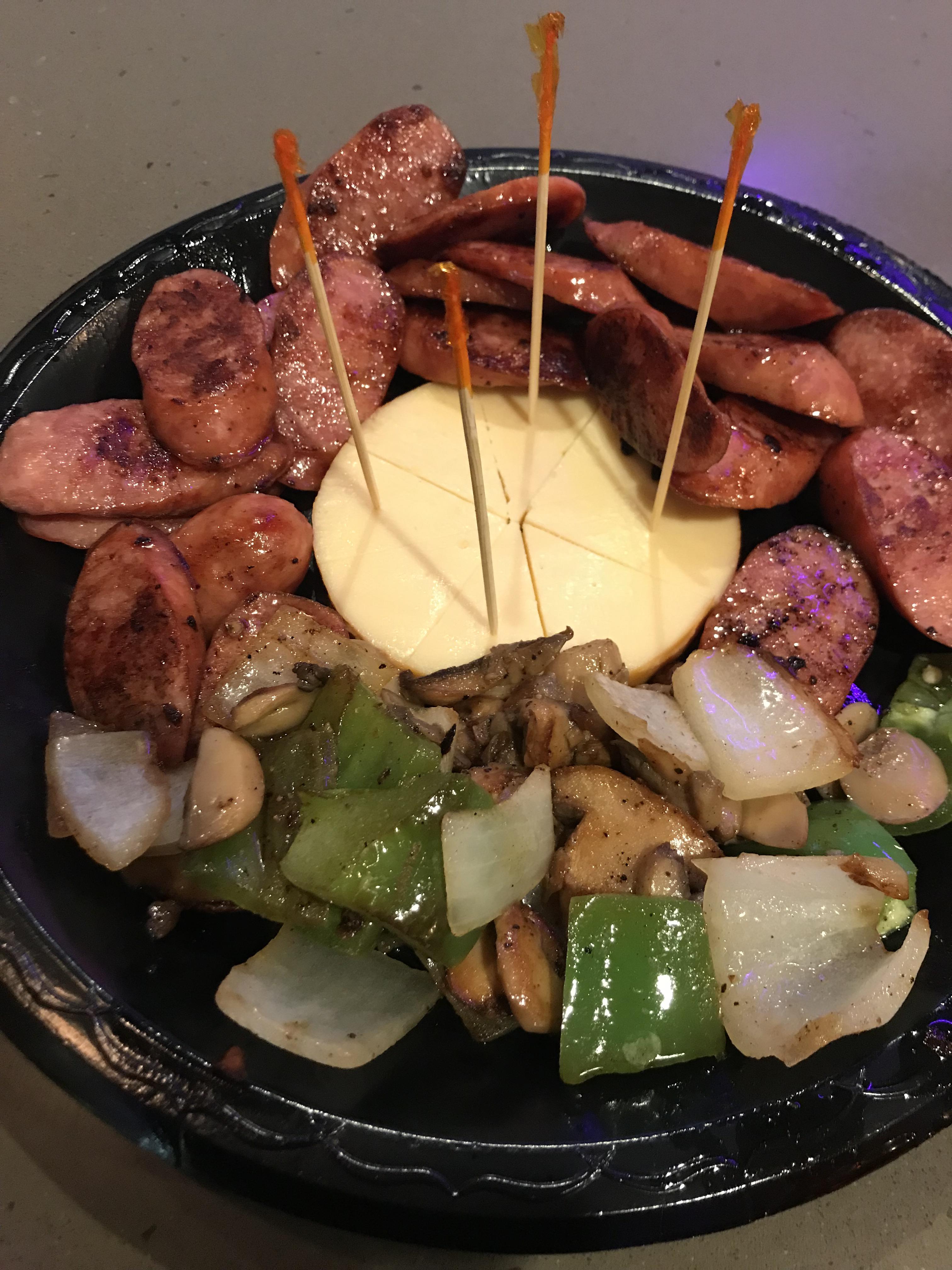 At the bowling alley and tired of salad. Found a tasty healthy