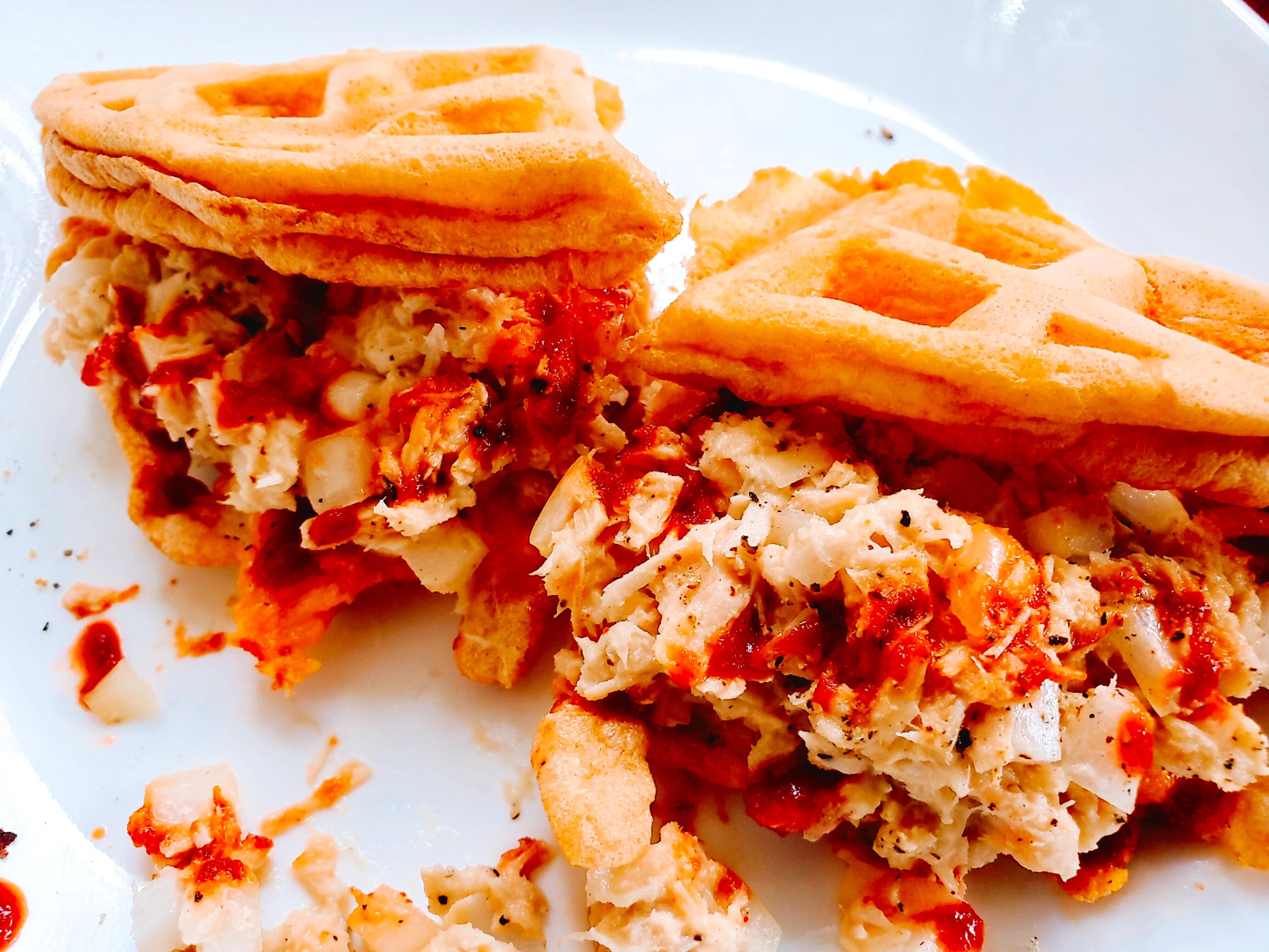 Tuna Melt Chaffles r/Keto_Food