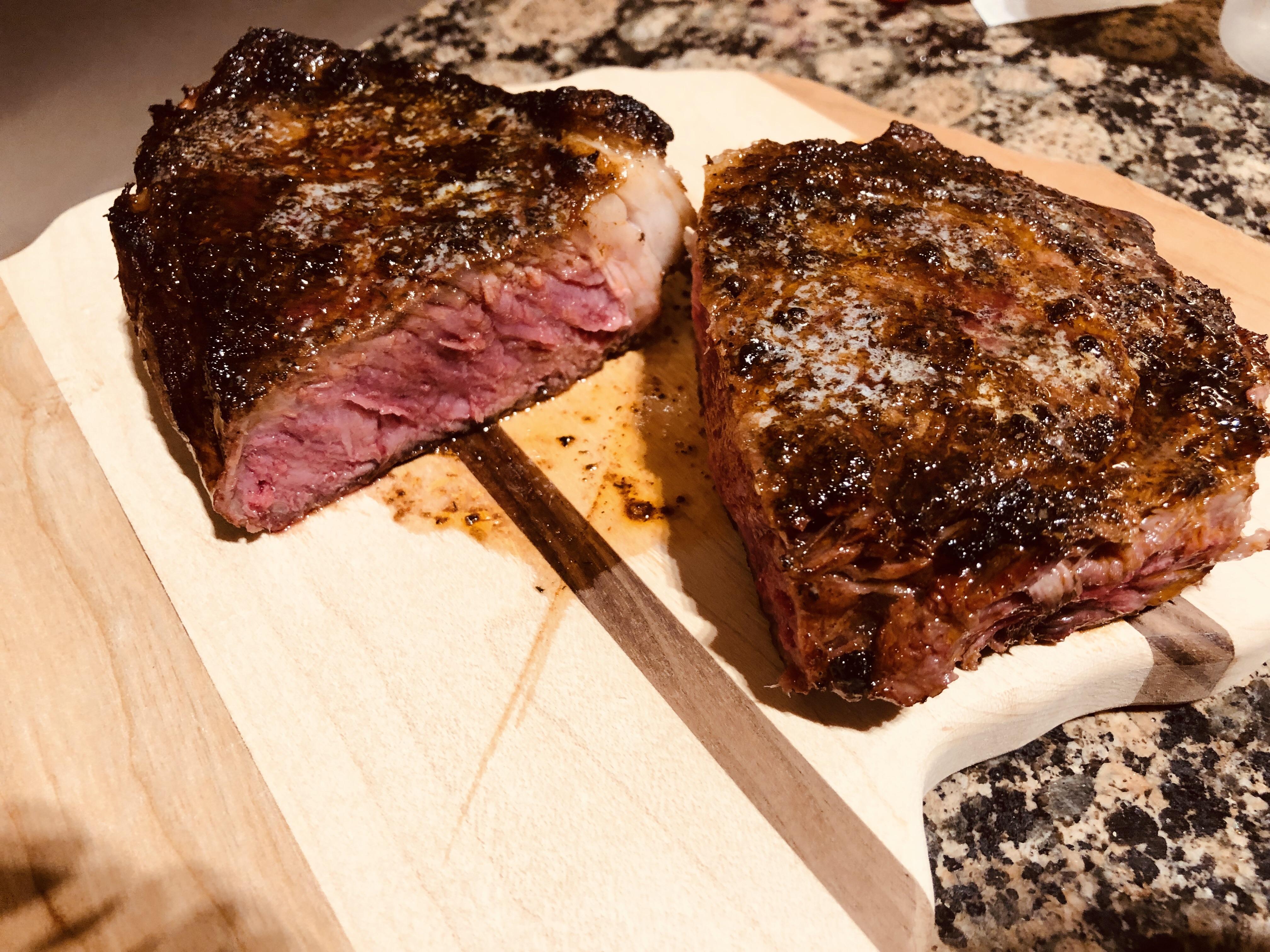 Ribeye on Charcoal topped with melted butter