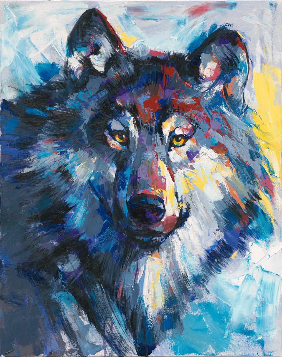 Wolf painting I did 24x30” Acrylic r/wolves