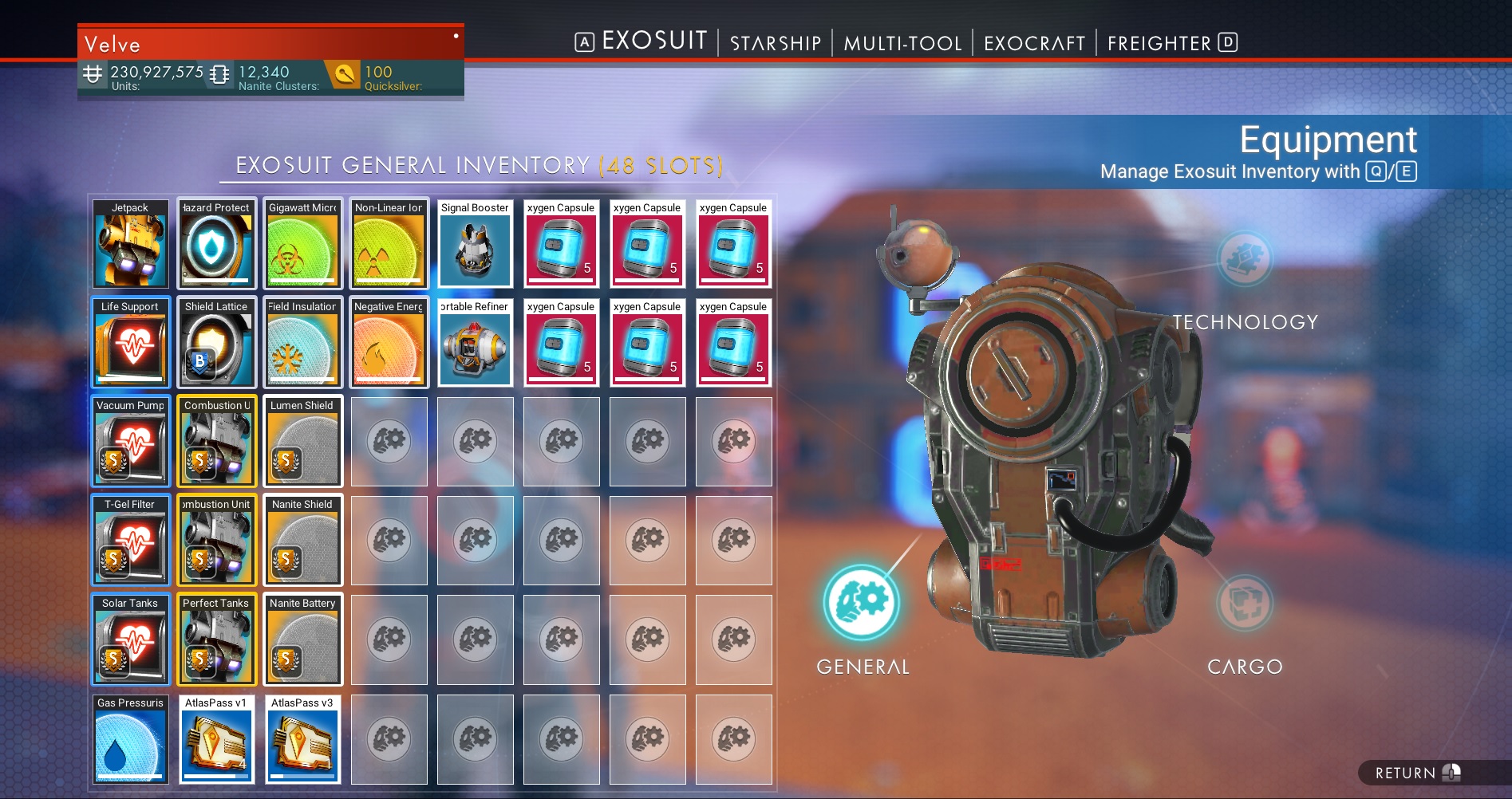 The most efficient suit setup? NoMansSkyTheGame