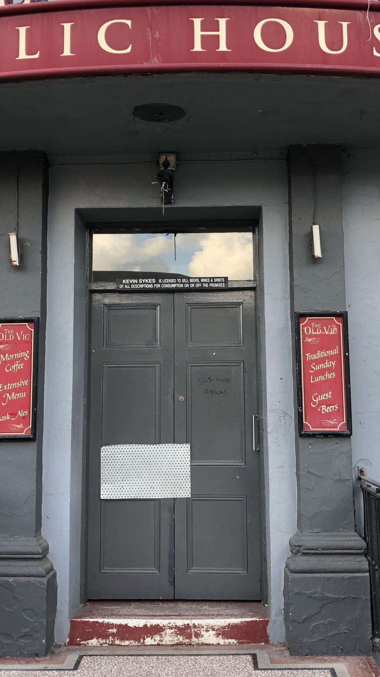 An honest review on a recently closed down pub door. r/CasualUK
