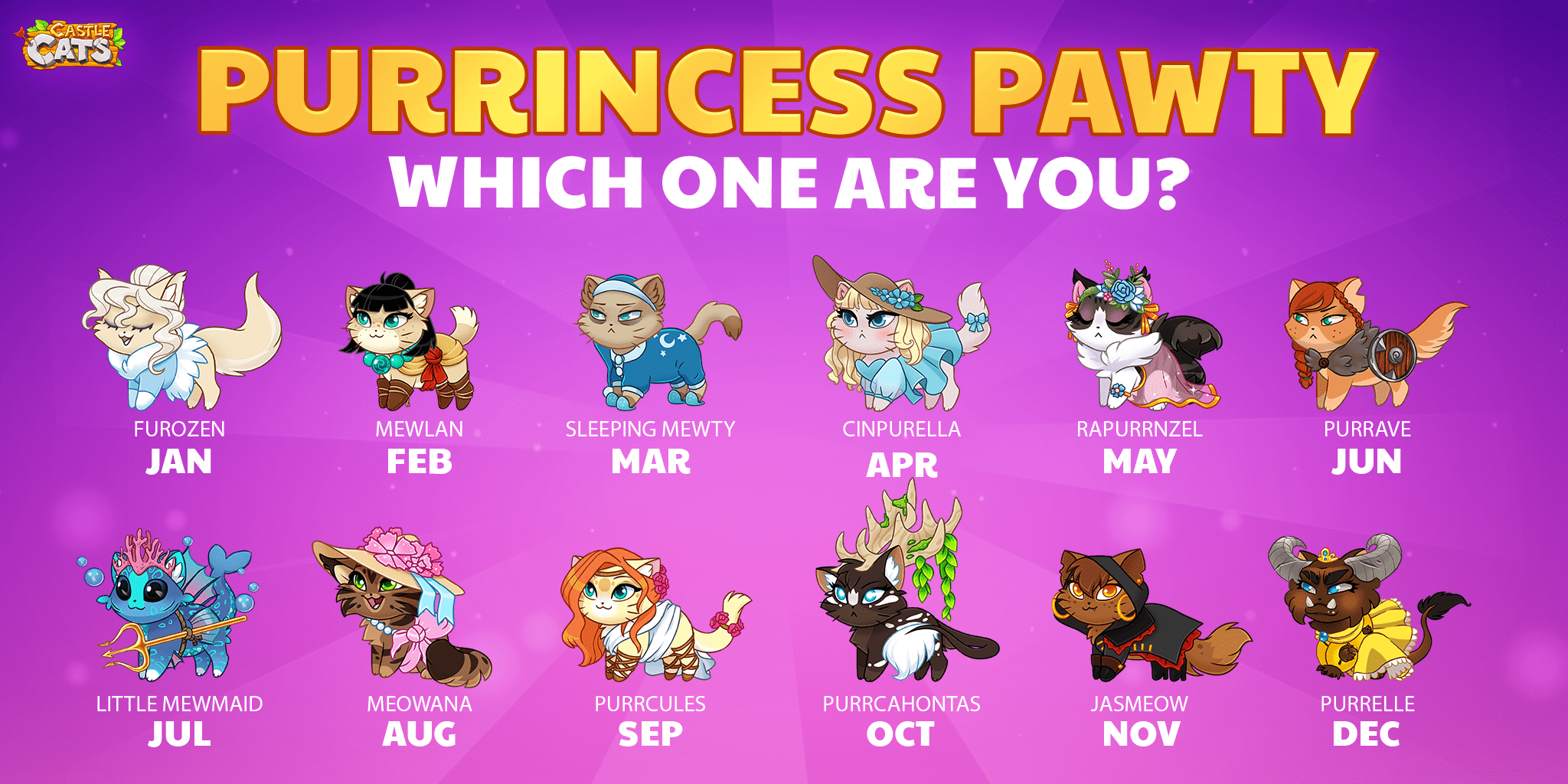What Castle Cats Purrinces are you? 👑 Comment below 👇 and discuss who