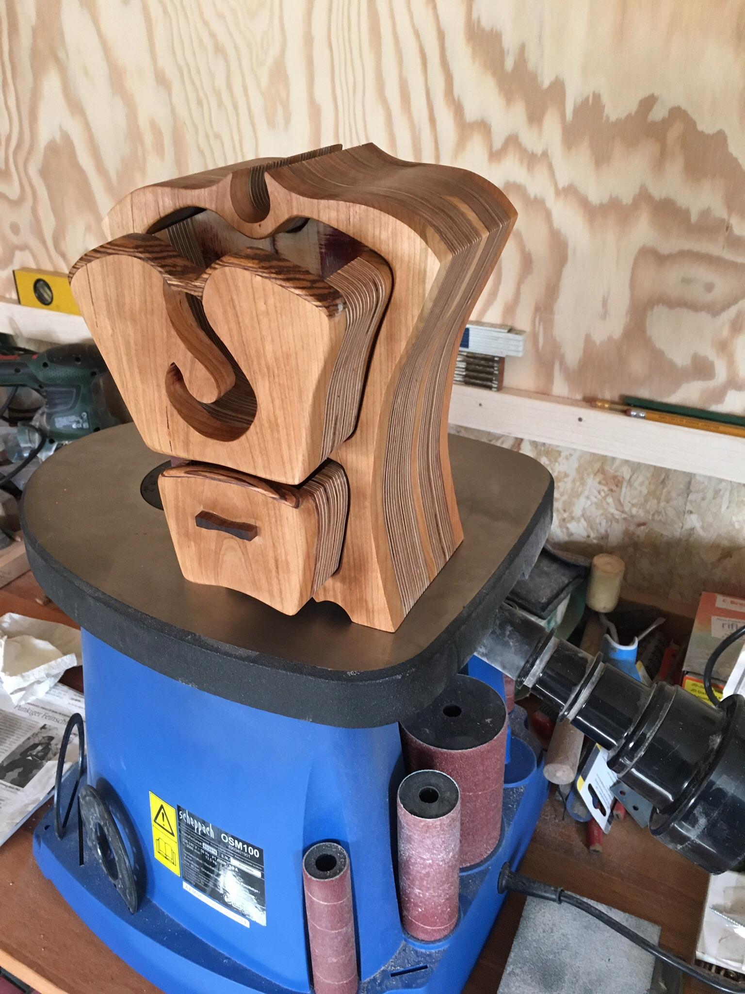 Bandsaw box / yarn holder.. mulitplex with cherry front and back