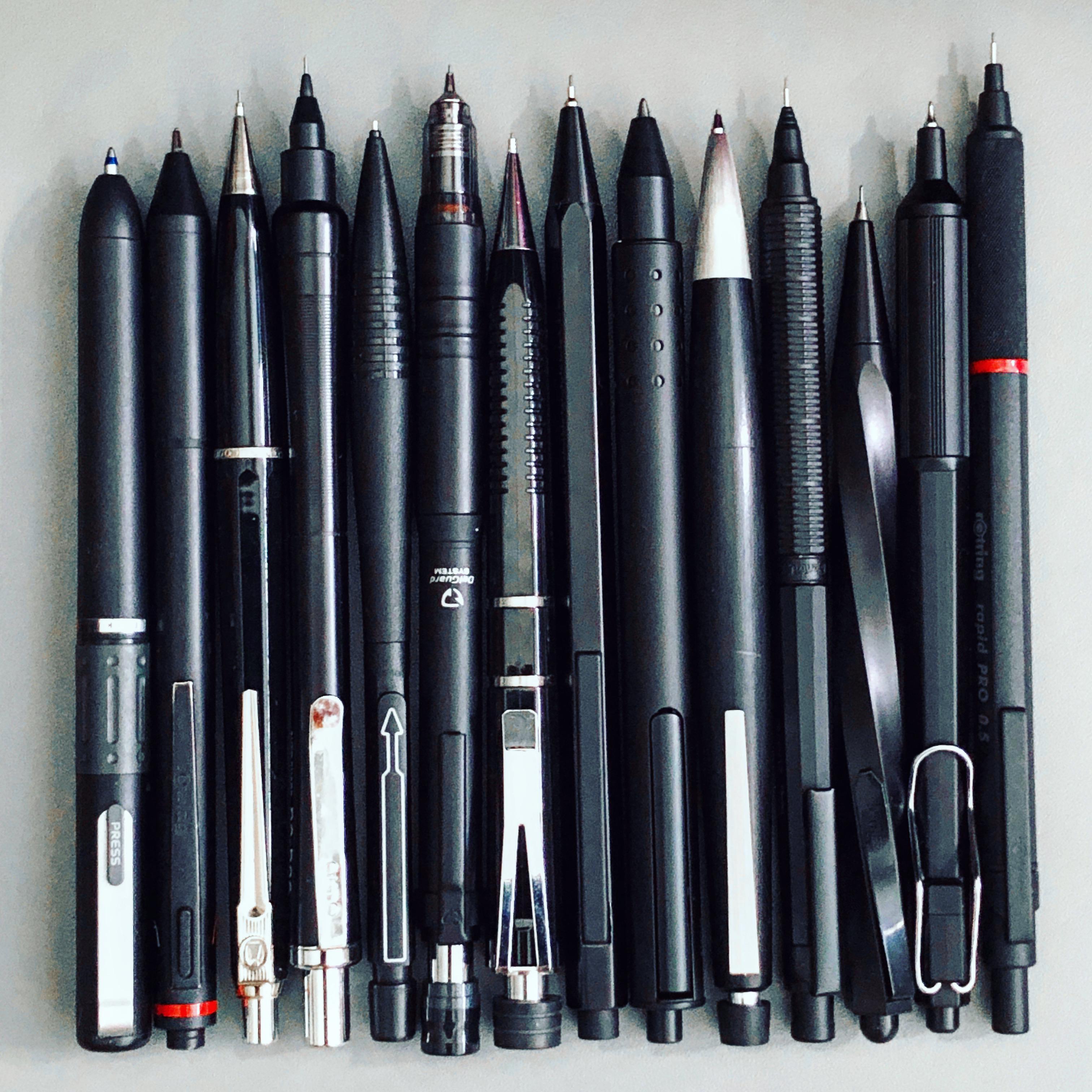 Black pens & pencils r/mechanicalpencils