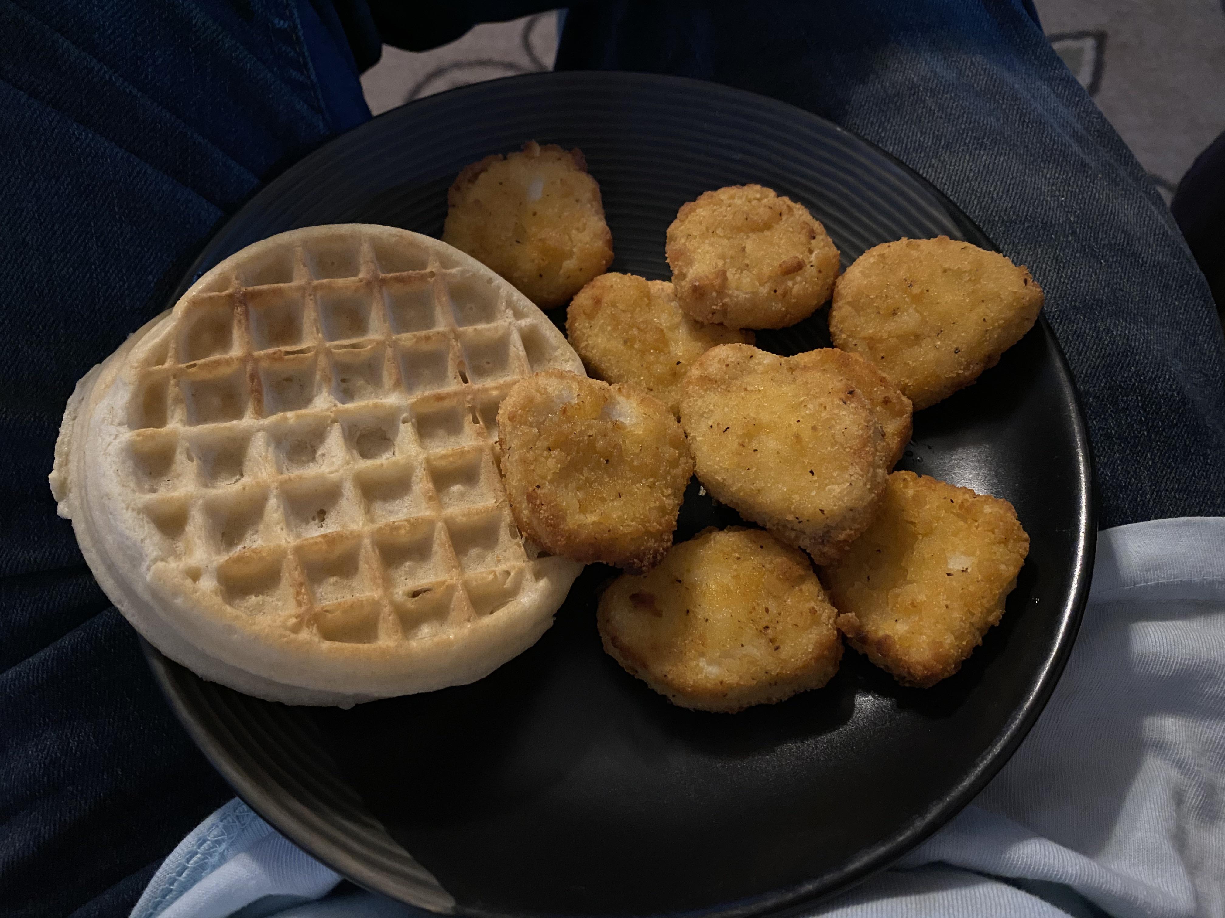 Costco (bare) chicken and (eggo) waffles a healthy dinner to make room