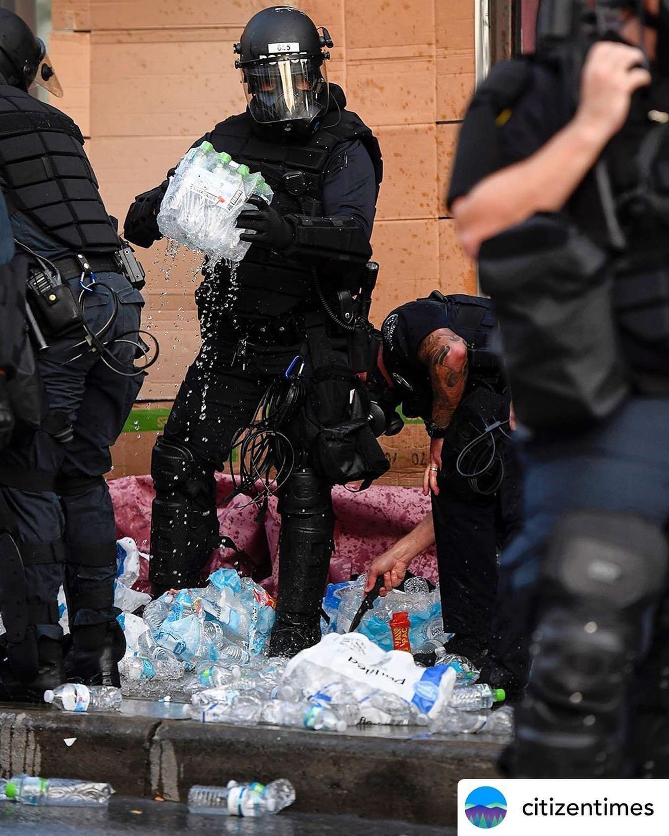 Asheville police commits what would be a war crime. Destroying medical