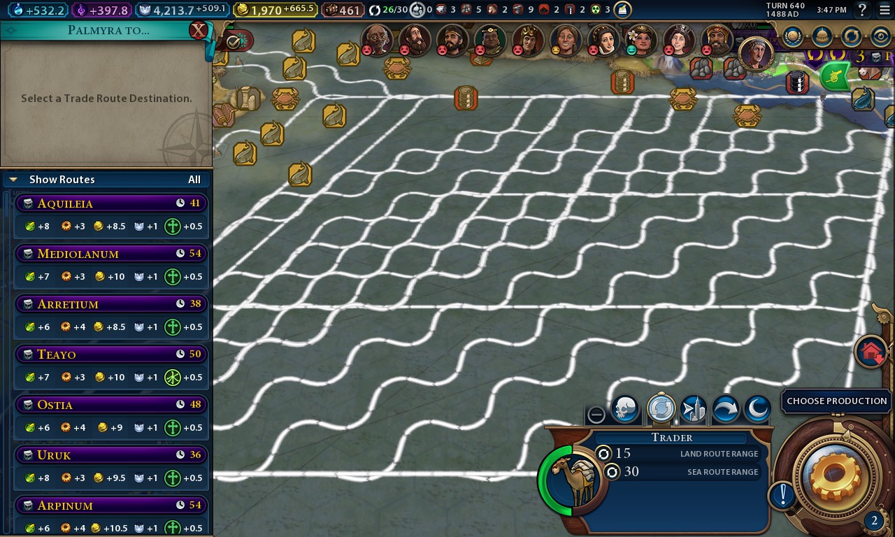 [screenshot] All the trade routes from my colony to my other continent