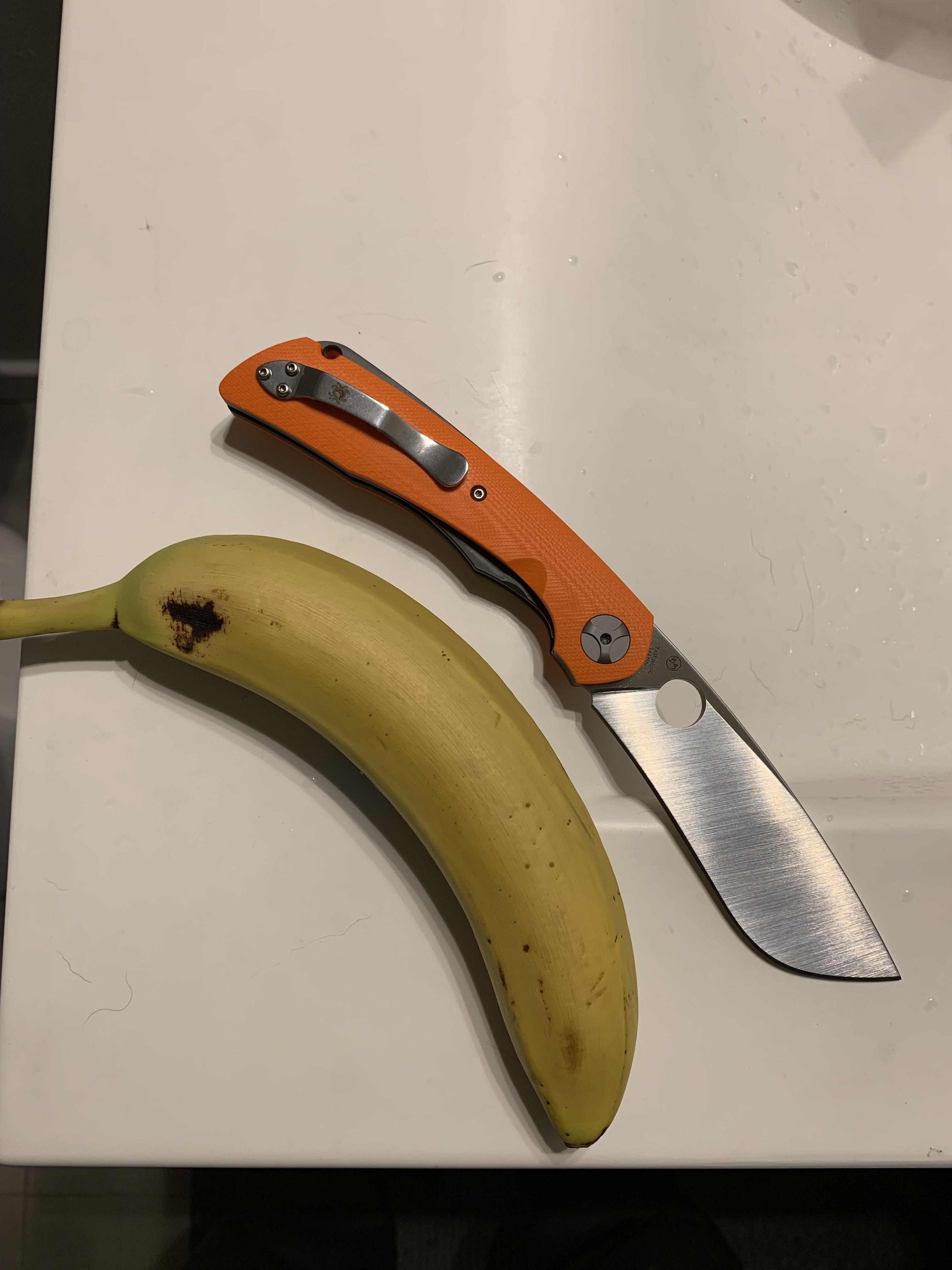 ENKD Enormous New Knife Day banana for scale