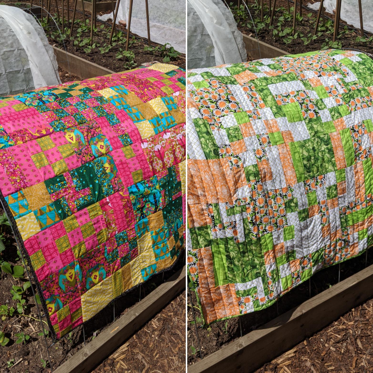 I finished my first and second quilts within 24 hrs of eachother