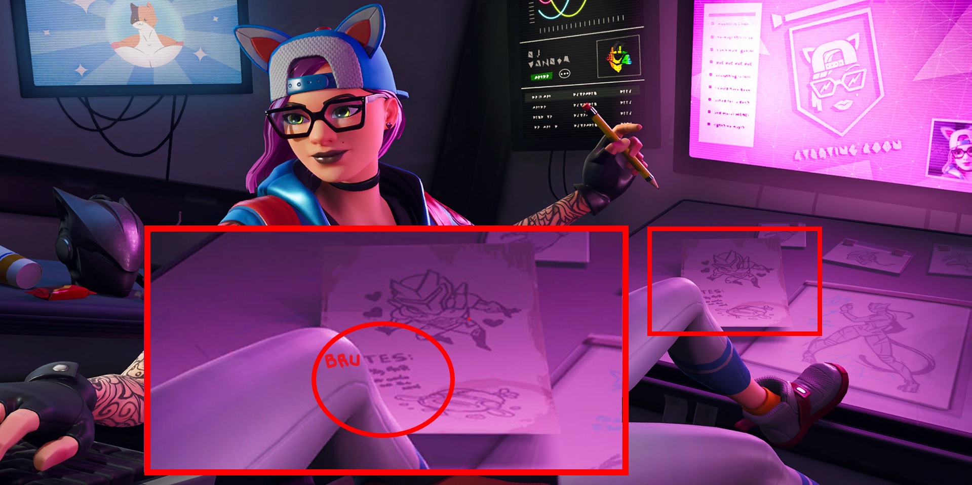 So that's what Lynx's knee was covering... : FortNiteBR