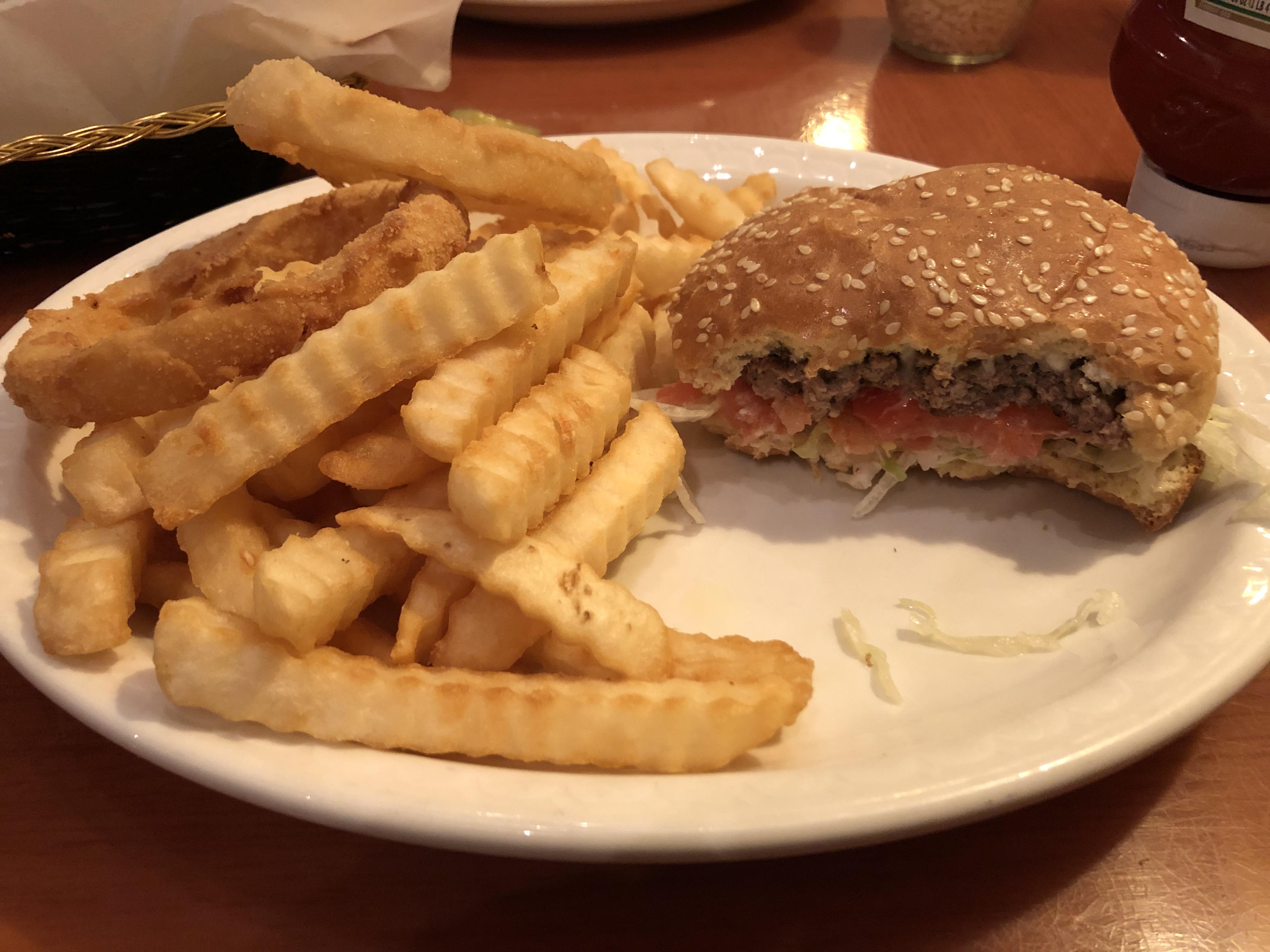 My favorite burger ever, from Louis in Knoxville, Tn. Hamburger delux with extra mayo! r/burgers