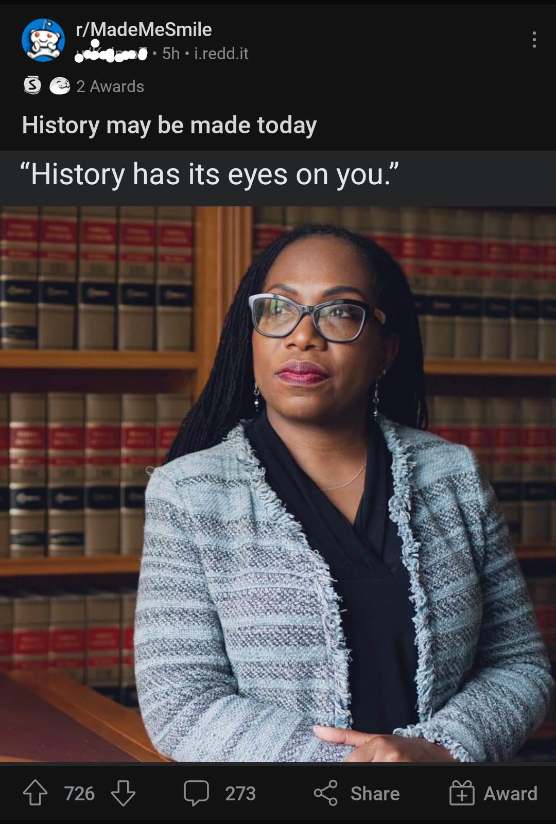 How is this history? There have already been black justices and female