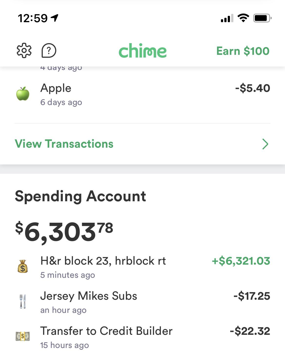 Chime 2/24 HRB w/fees taken out just hit my account! r/IRS