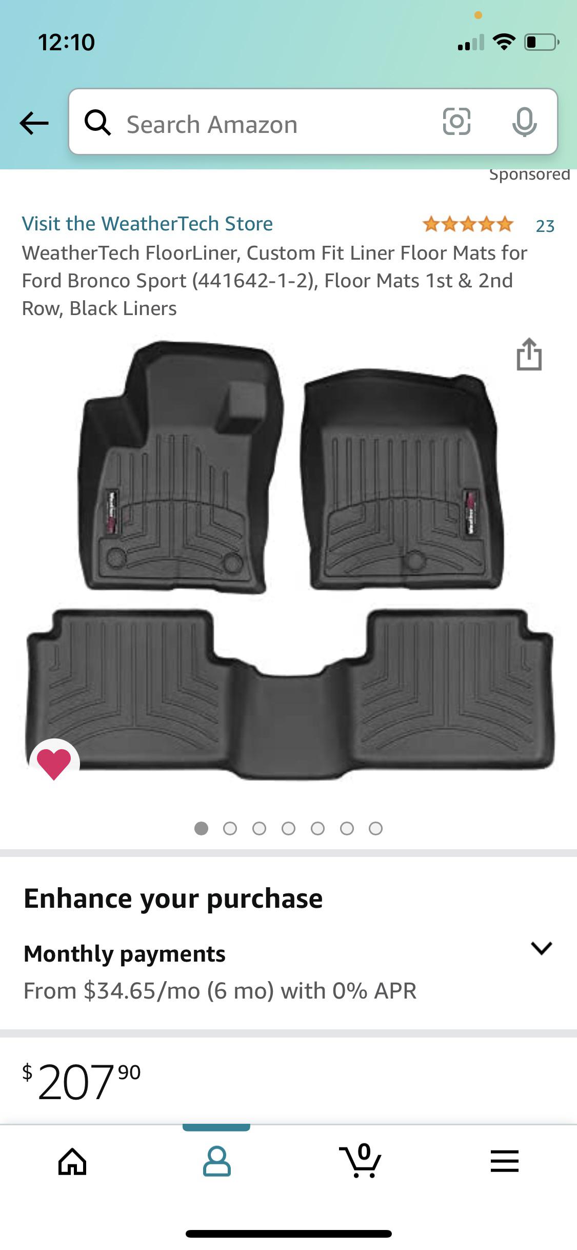 Anyone know if the Bronco sport weathertech rear floor mat will fit inside the Mav? r