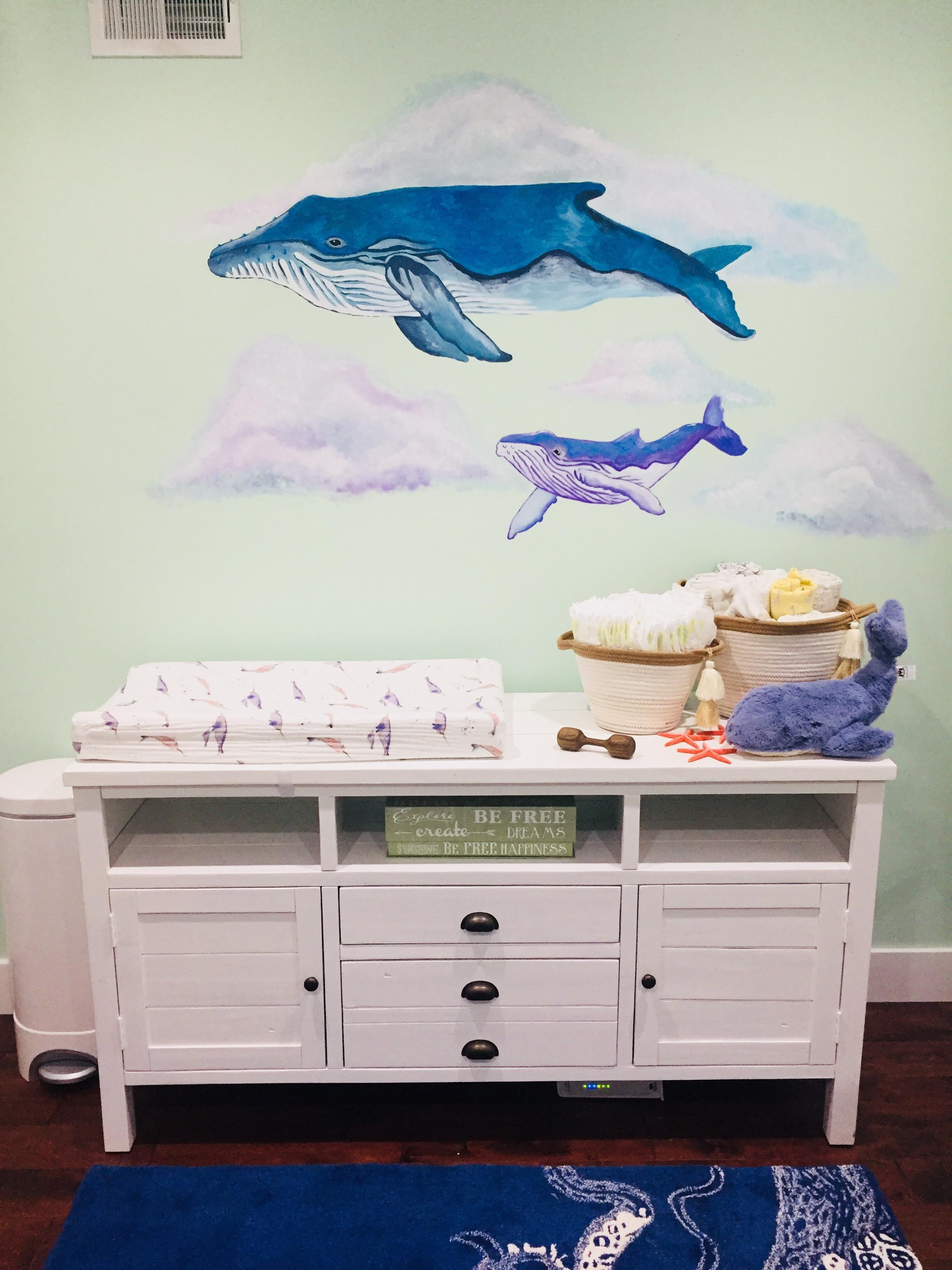 🐋 ☁️ mural for my baby’s nursery 👶🏻 r/crafts