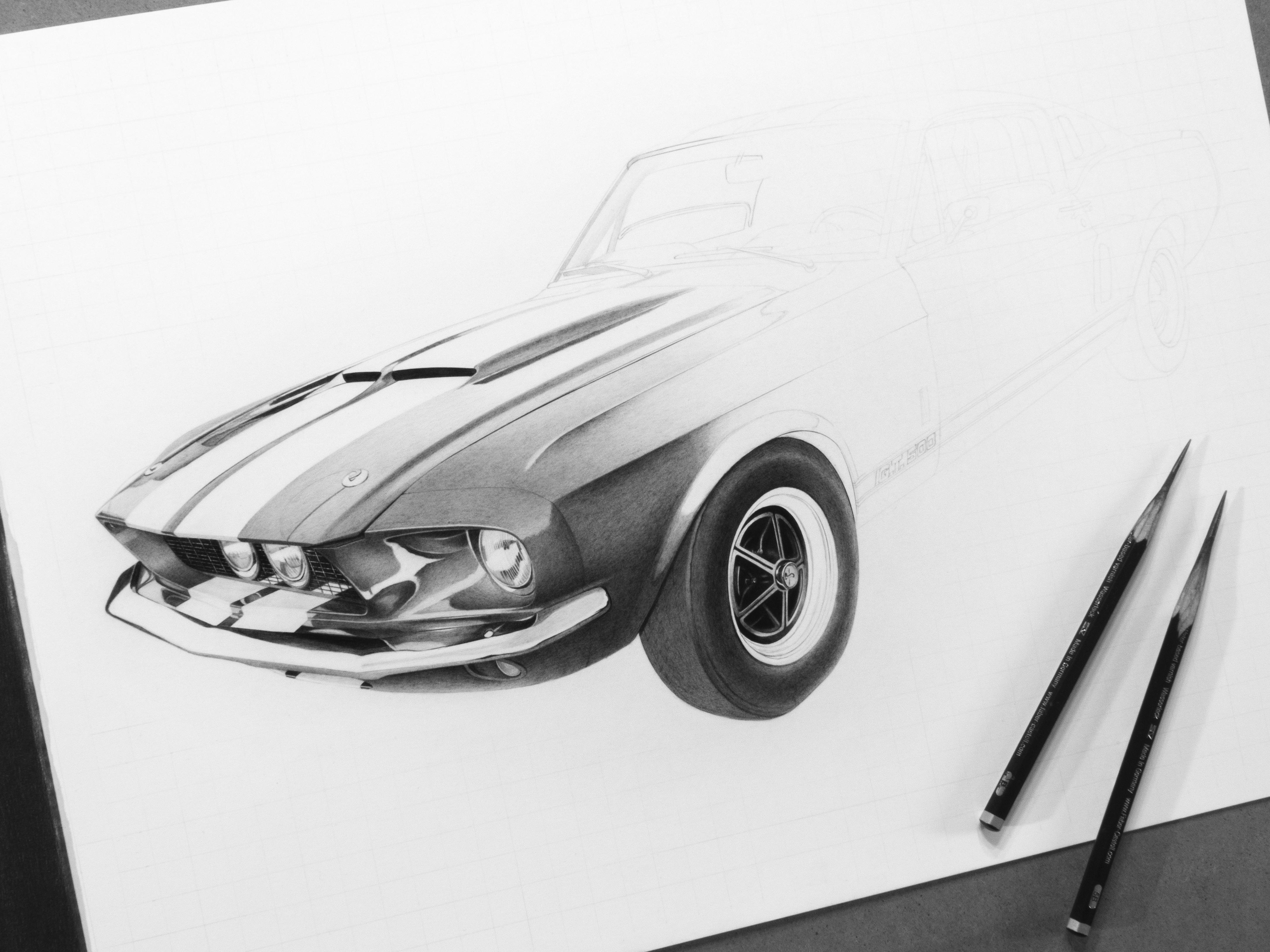 1967 Shelby Mustang GT500 Fastback drawing progress classiccars