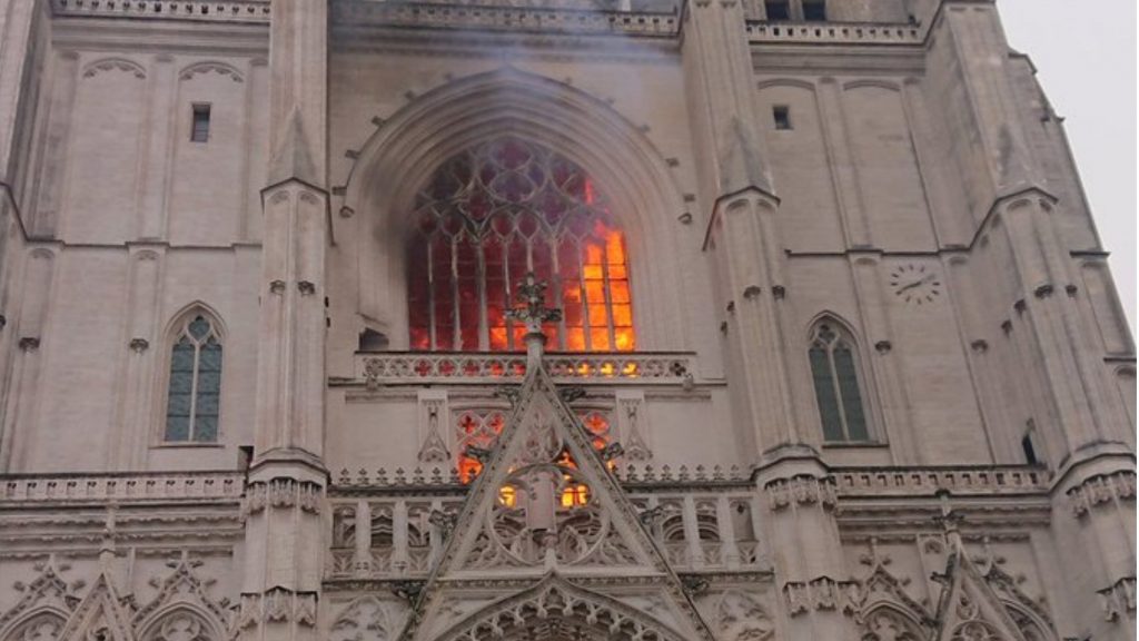 Our Lady Of La Salette On Nantes Cathedral Fire Gothic Cathedral of St