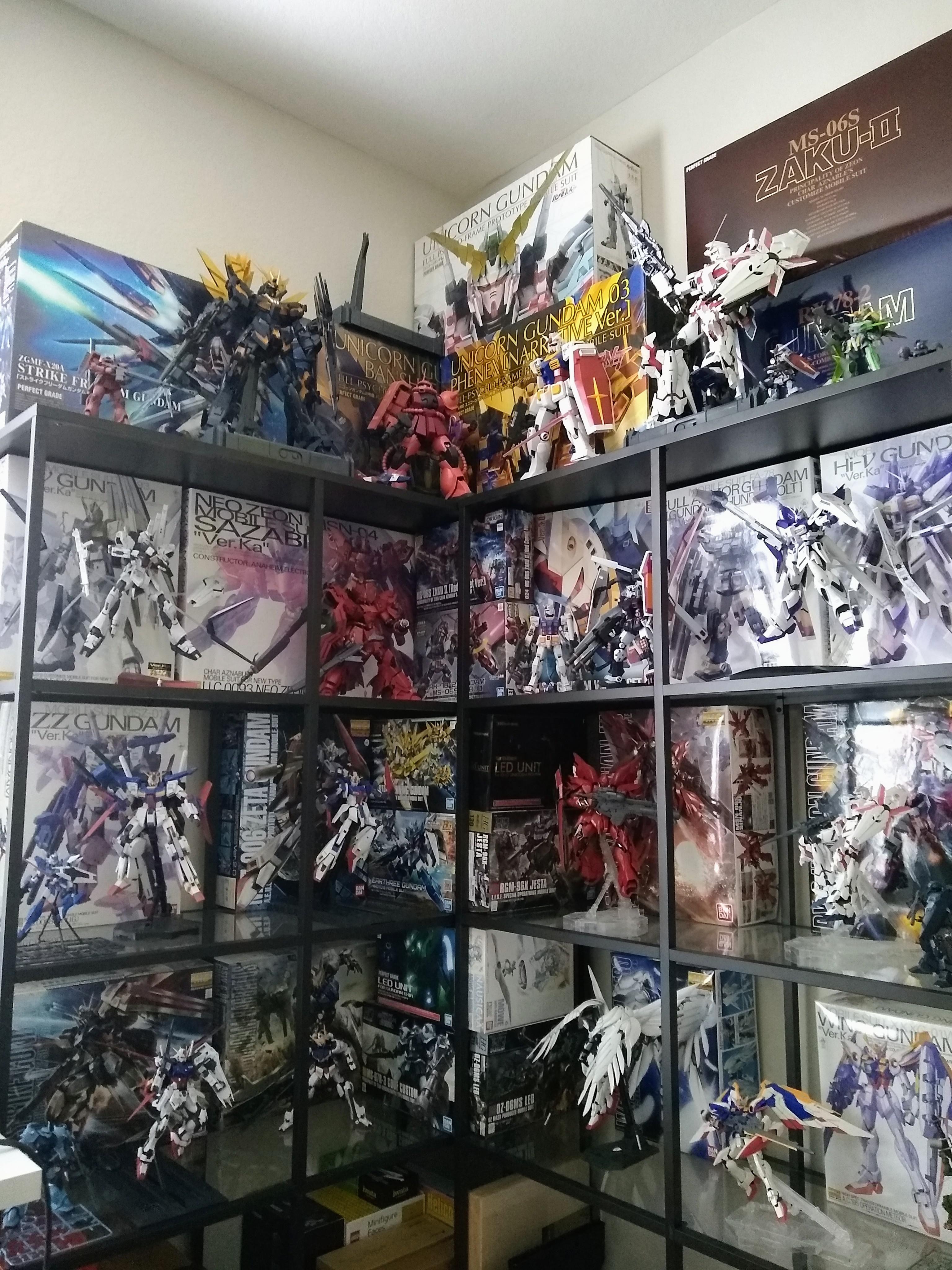 These Ikea shelves perfectly fit MG boxes... r/Gunpla