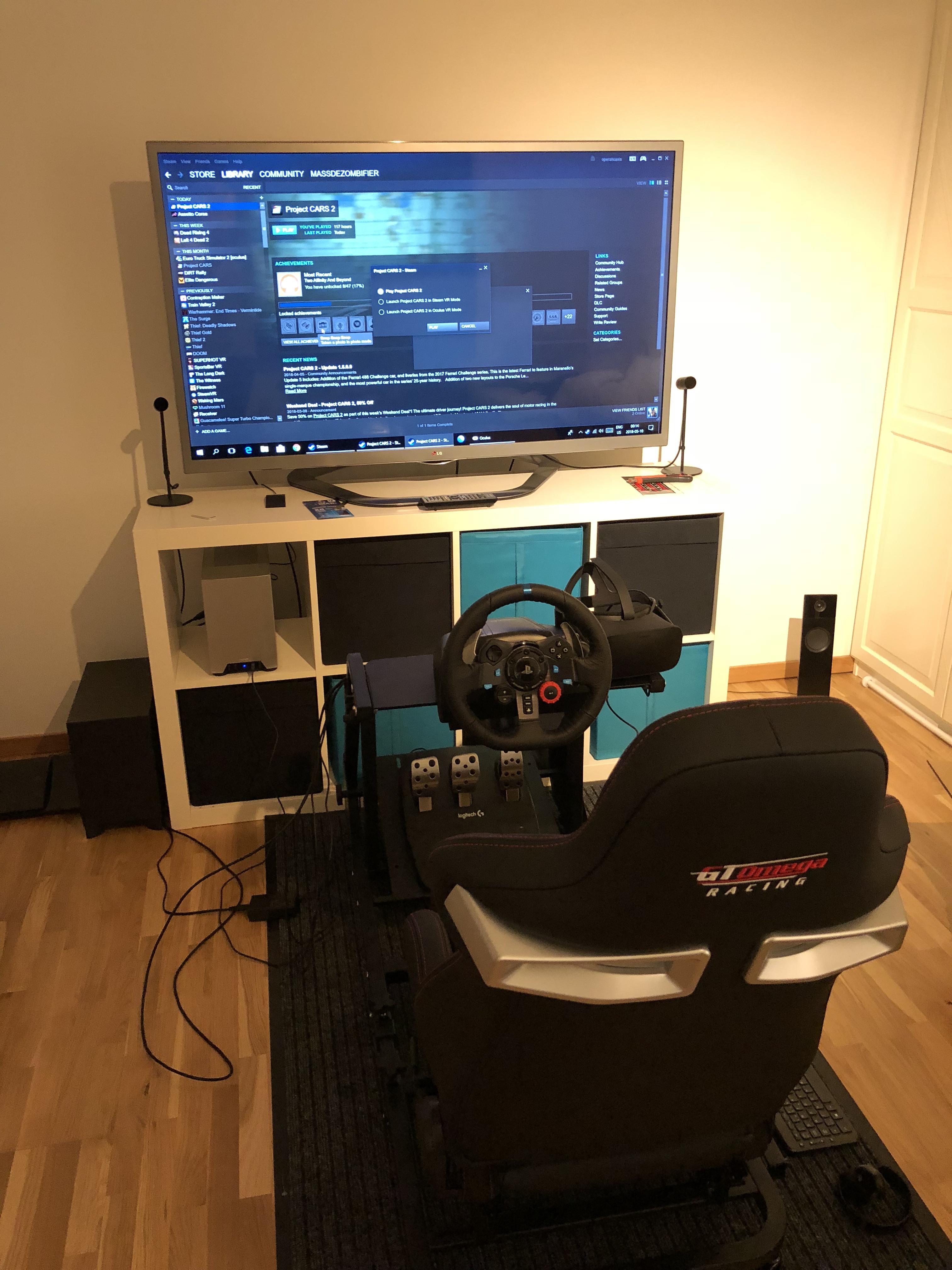 Had this for a week now, amazing! GT Omega ART RS9, ButtKicker Gamer2