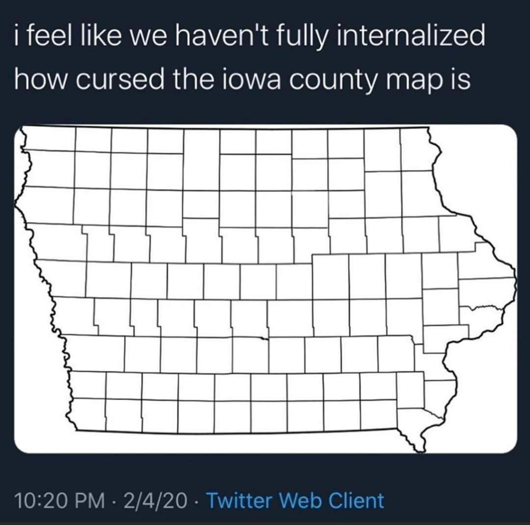 Iowa county map r/mildlyinfuriating