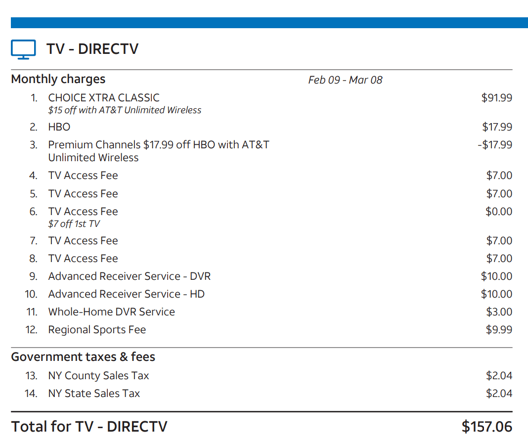 Help with understanding DirecTV bill. Story in comments r/cordcutters