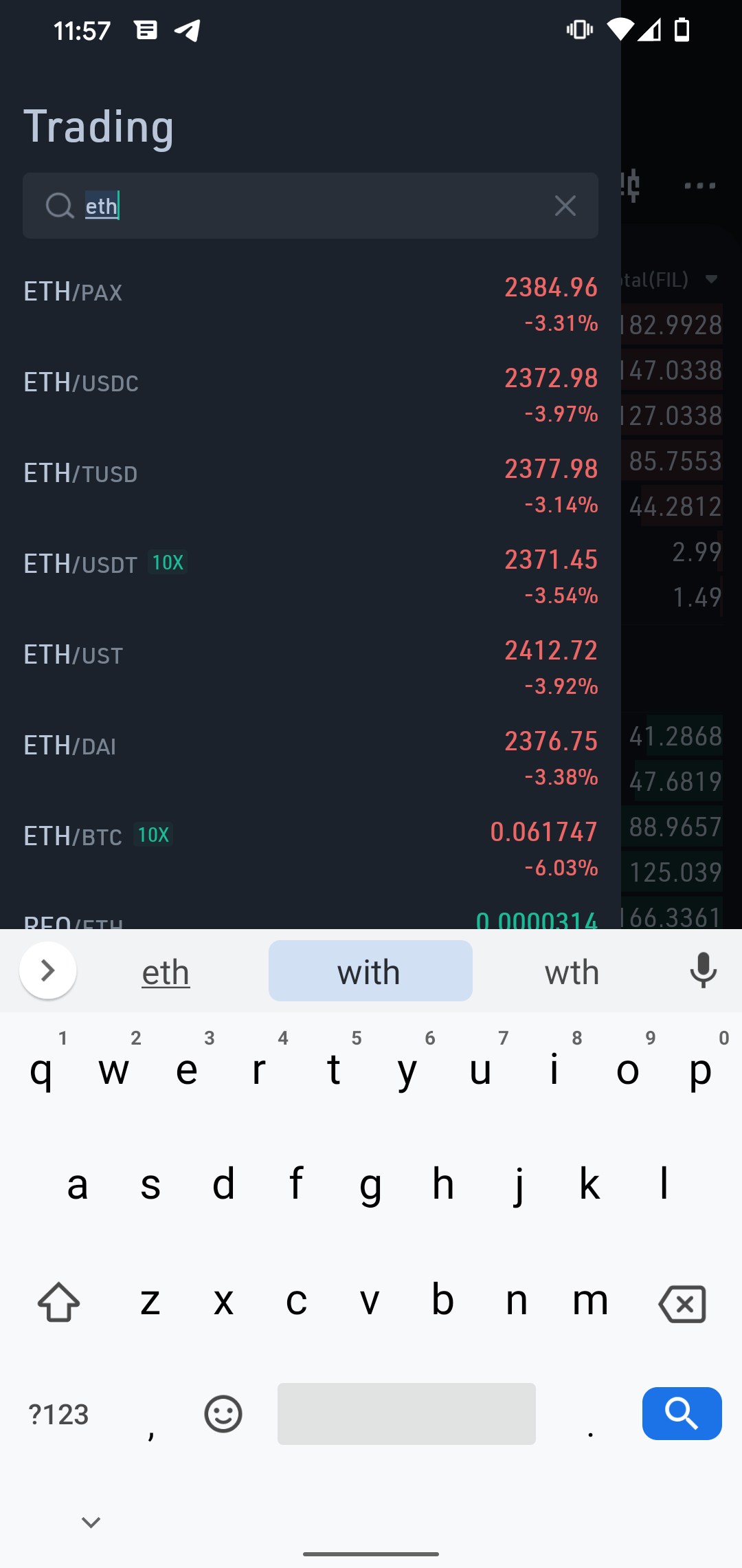 Does the 10x beside ETH/usdt mean it's only for margin trading or if I