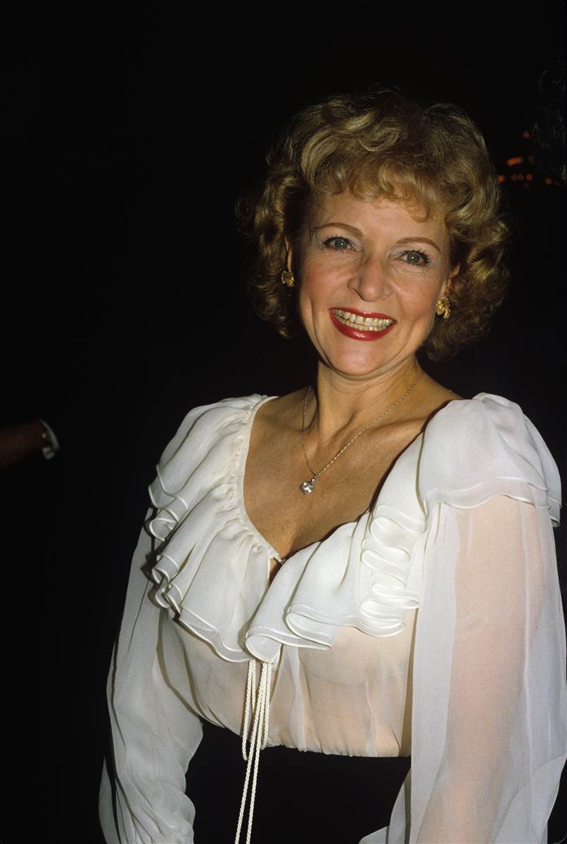 Betty White wearing sheer white top and bra less in 1982, at the Today