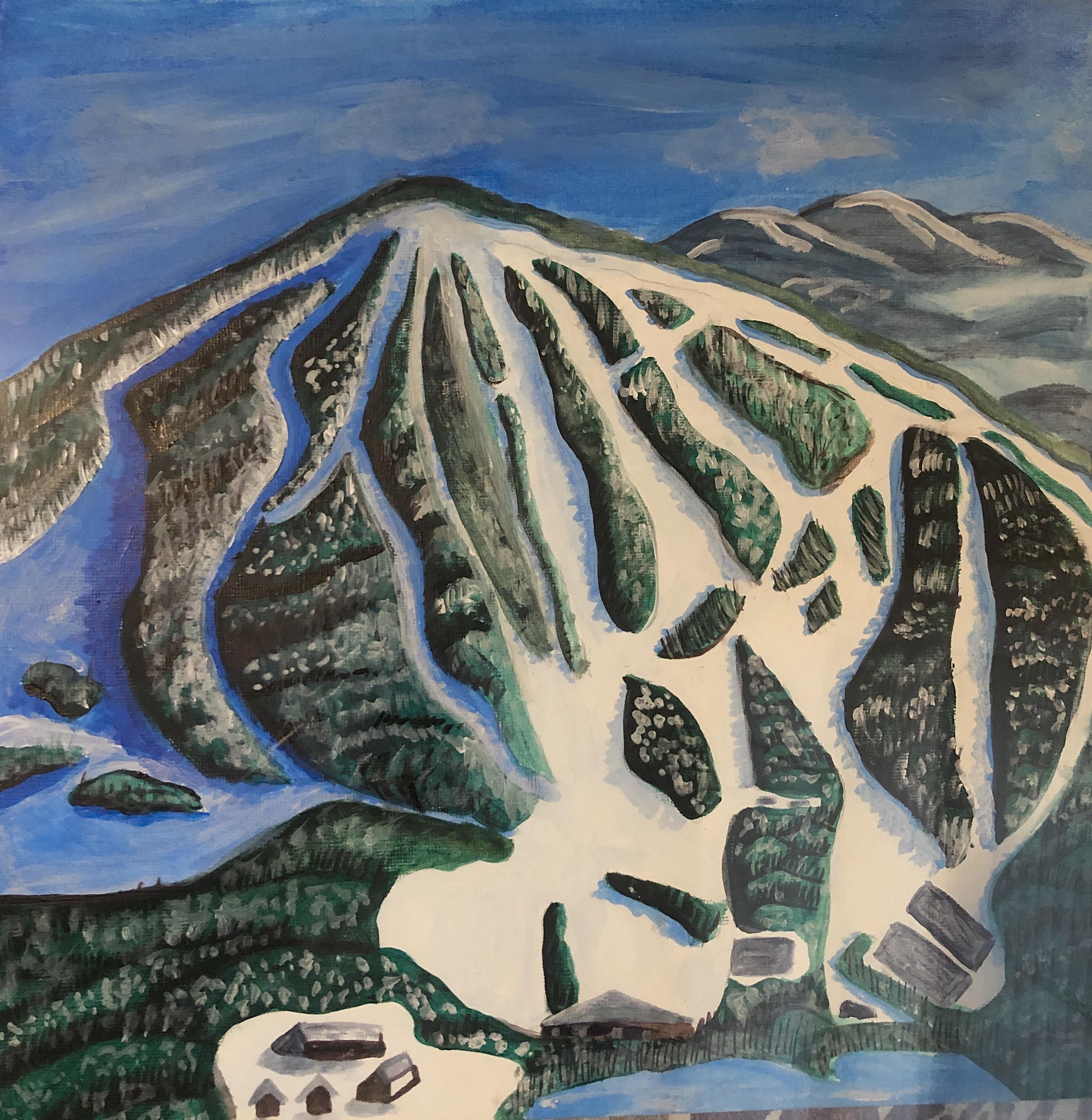 Elk Mountain, PA Trail Map, me, acrylic/watercolor, 2019 r/Art