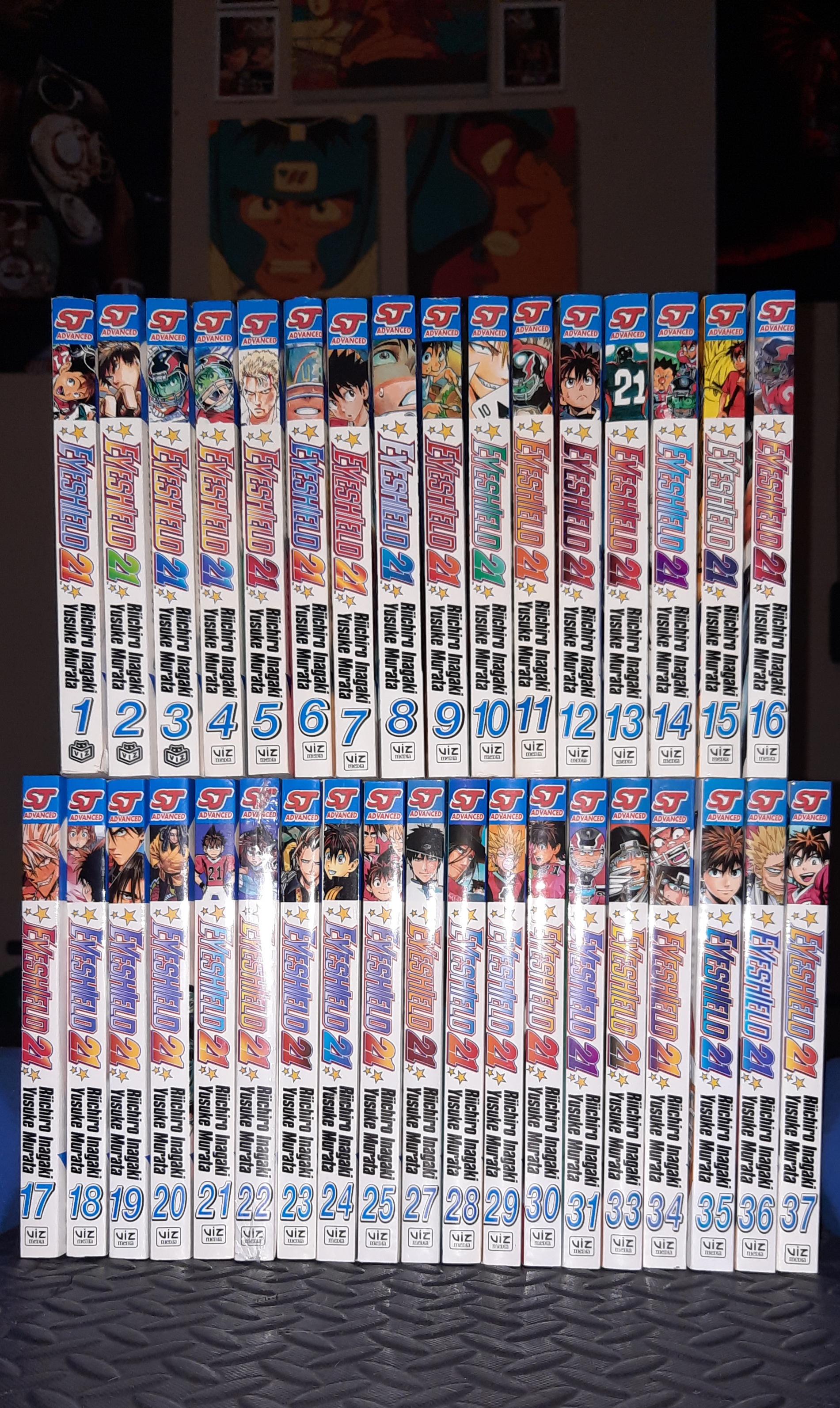 Near complete Eyeshield 21 set came in. Just 2 more volumes to go! r