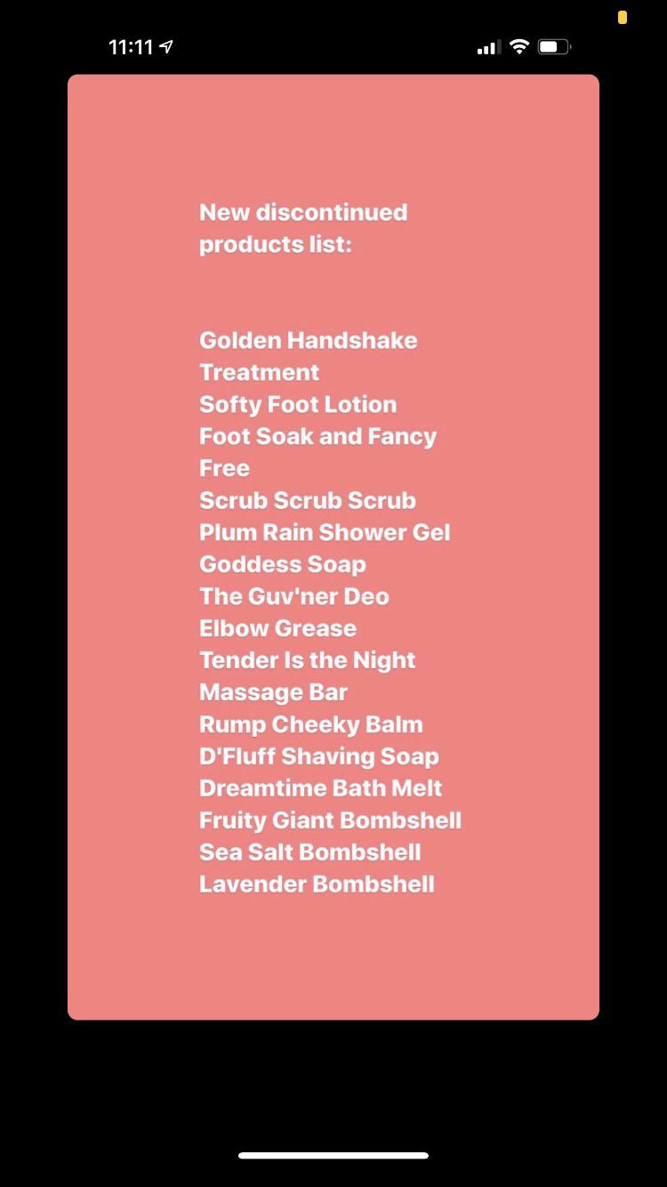 DISCONTINUED PRODUCTS USA LUSH r/LushCosmetics