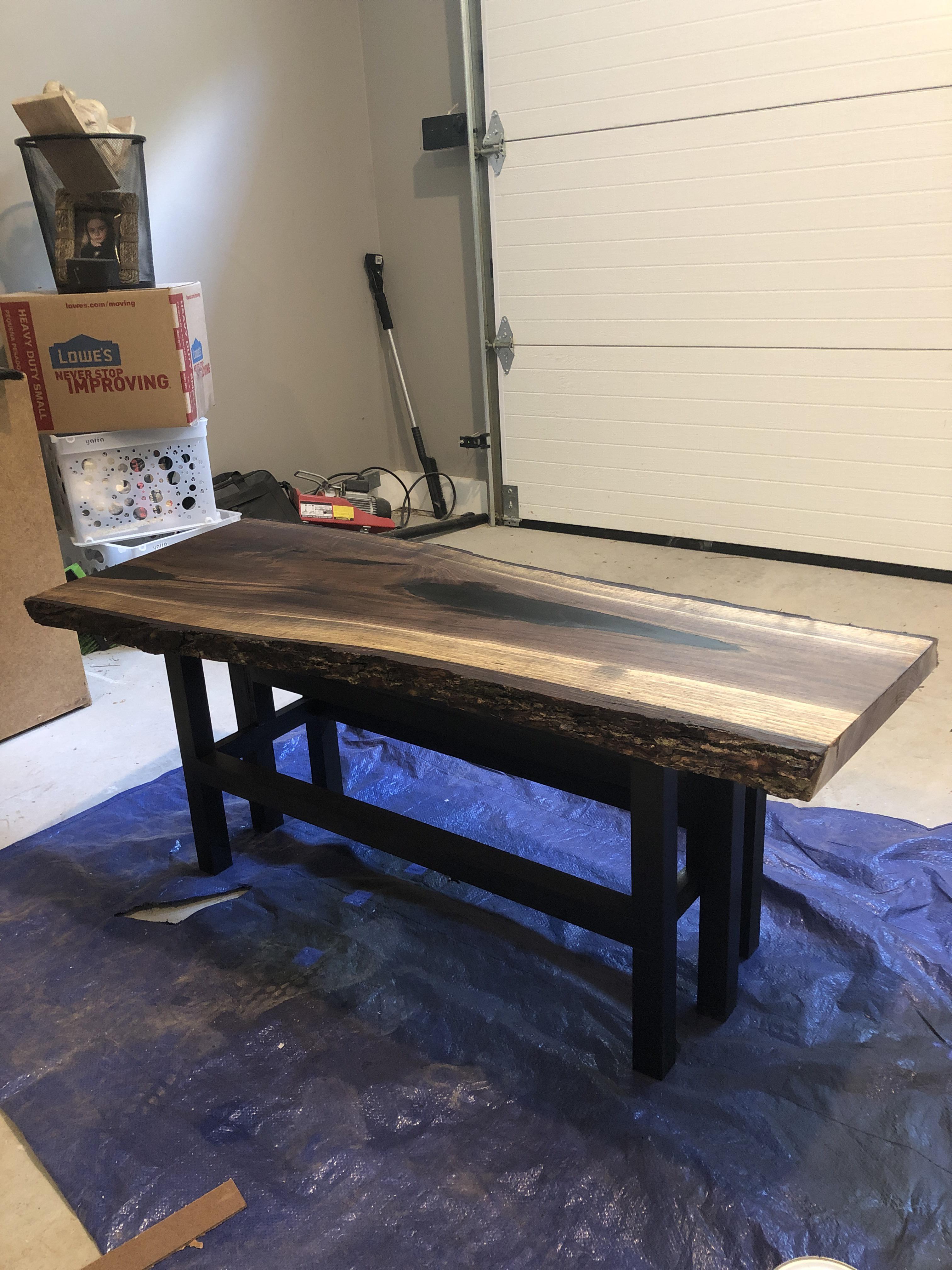 Black walnut coffee table with poplar legs! r/woodworking
