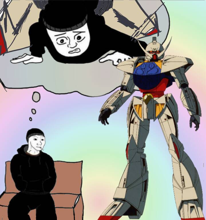 This is how much I'm enjoying watching Turn A Gundam right now 🍑🍆 Gundam