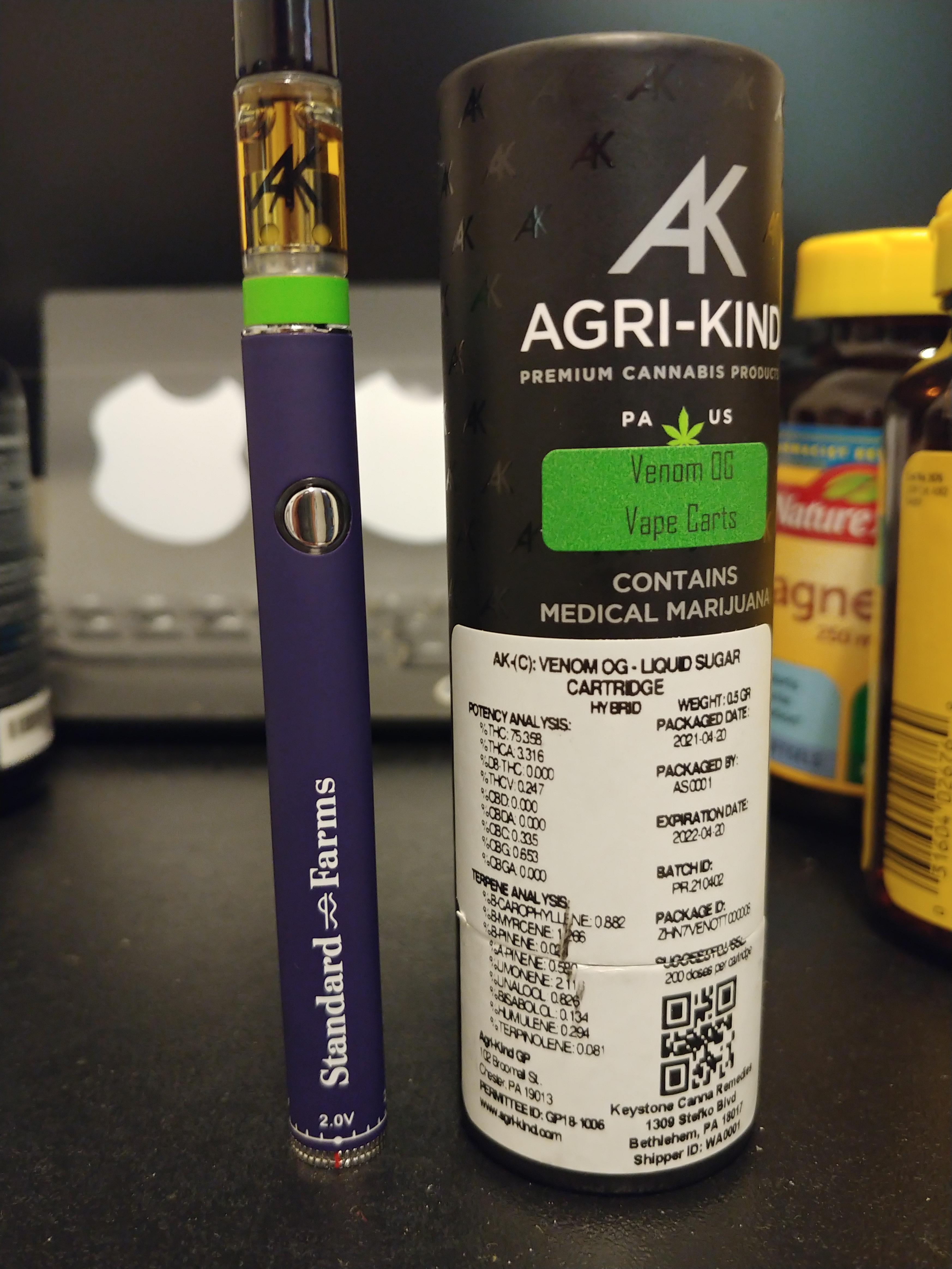 AGRIKIND Venom OG liquid sugar 78 Total THC these liquid sugar