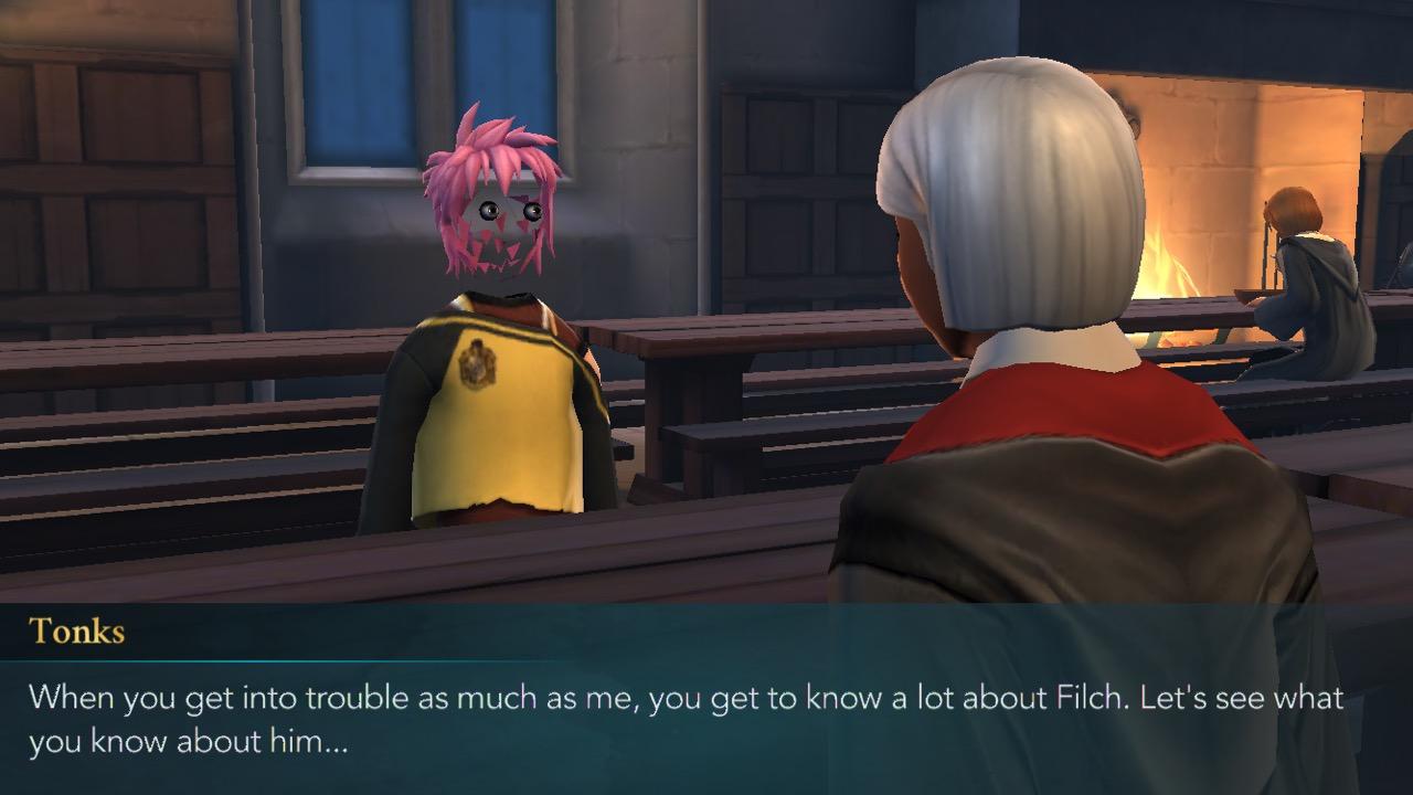 Tonks as per usual showing off those metamorphmagus abilities.. r