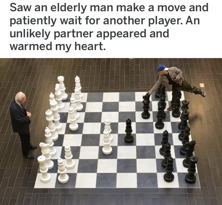 Really small people playing chess (A Heartwarming Meme