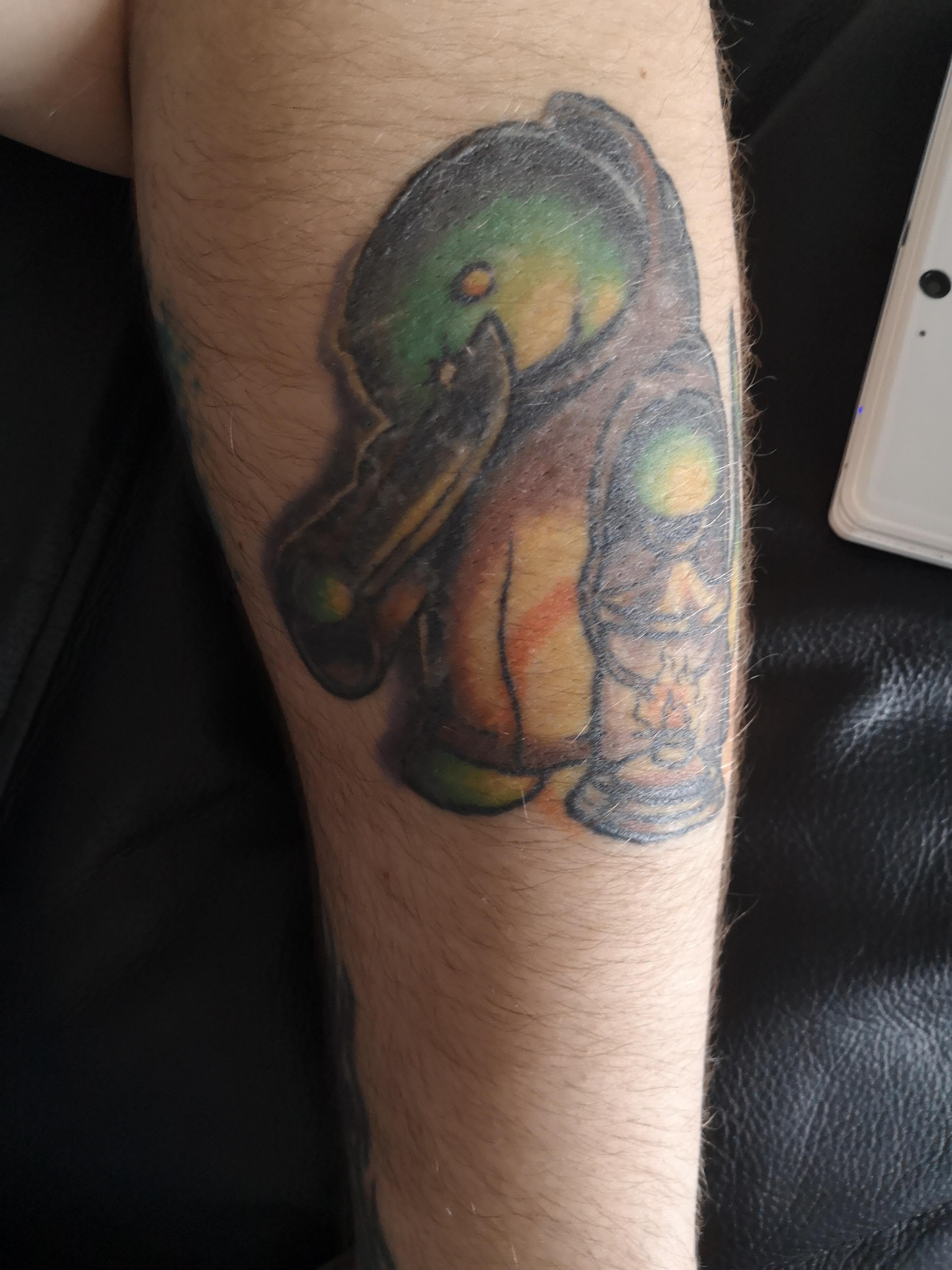 Another one of my tattoos. Little stabby boy tonberry. It's on the
