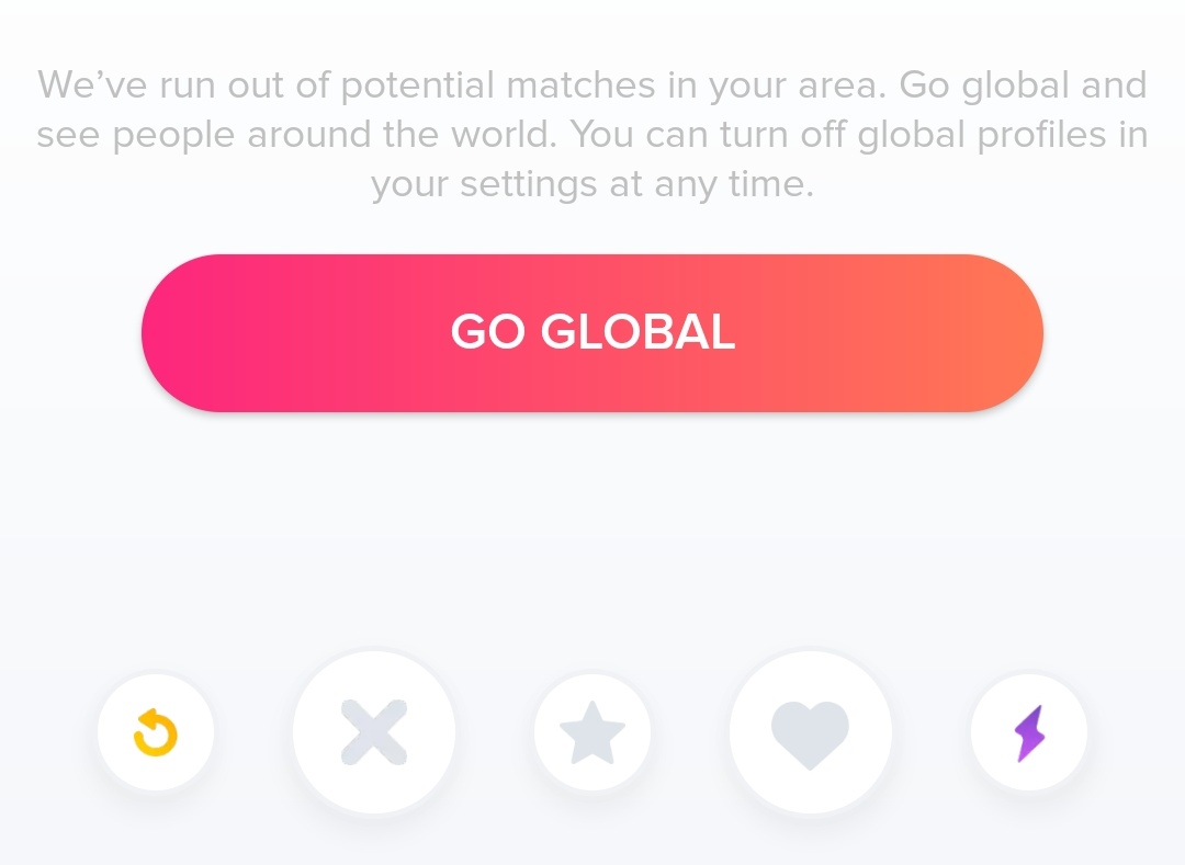 After 5 months of swiping everyone and zero matches, tinder gave up on