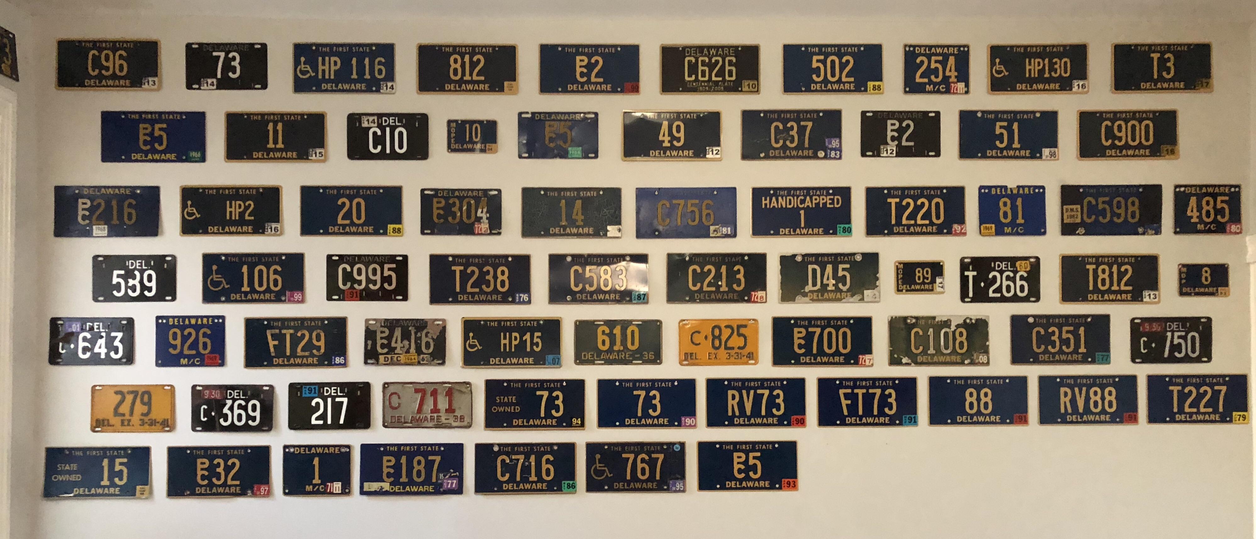 My Delaware License Plate Collection. What do you think? r/Delaware