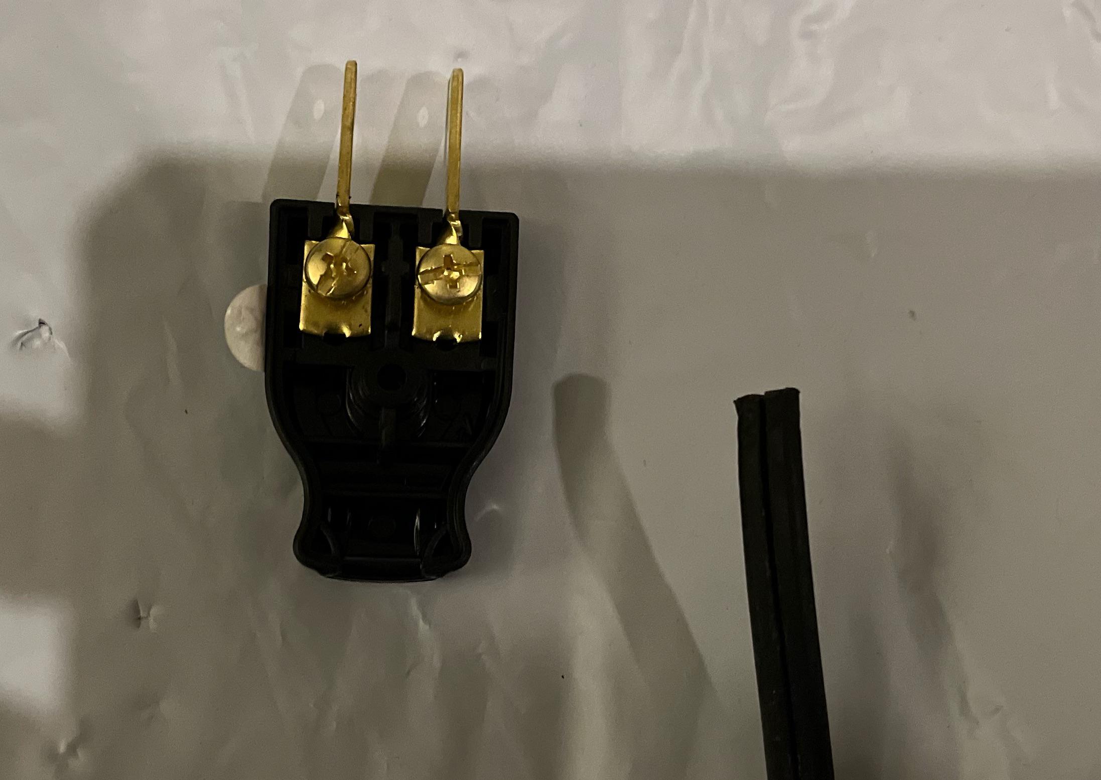 Replacing a twoprong plug which my dog chewed. There is no ground, and