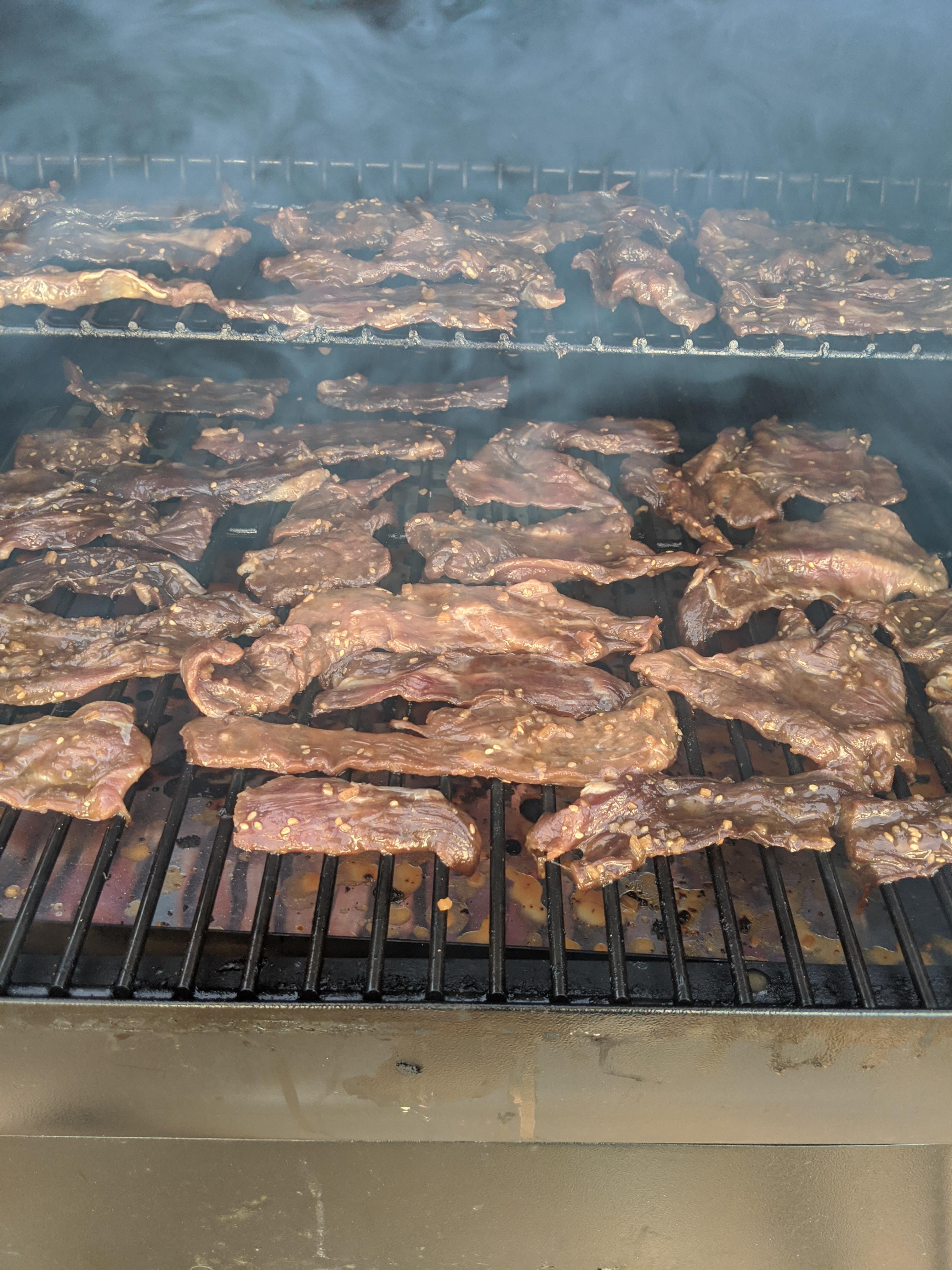 Testing out beef jerky. Marinated for over 24 hours in basic store