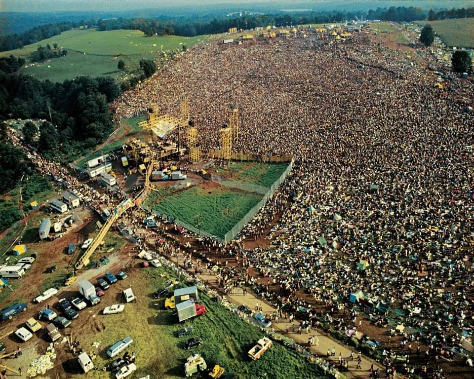 This aerial photo of Woodstock 1969. It's believed that over 400,000