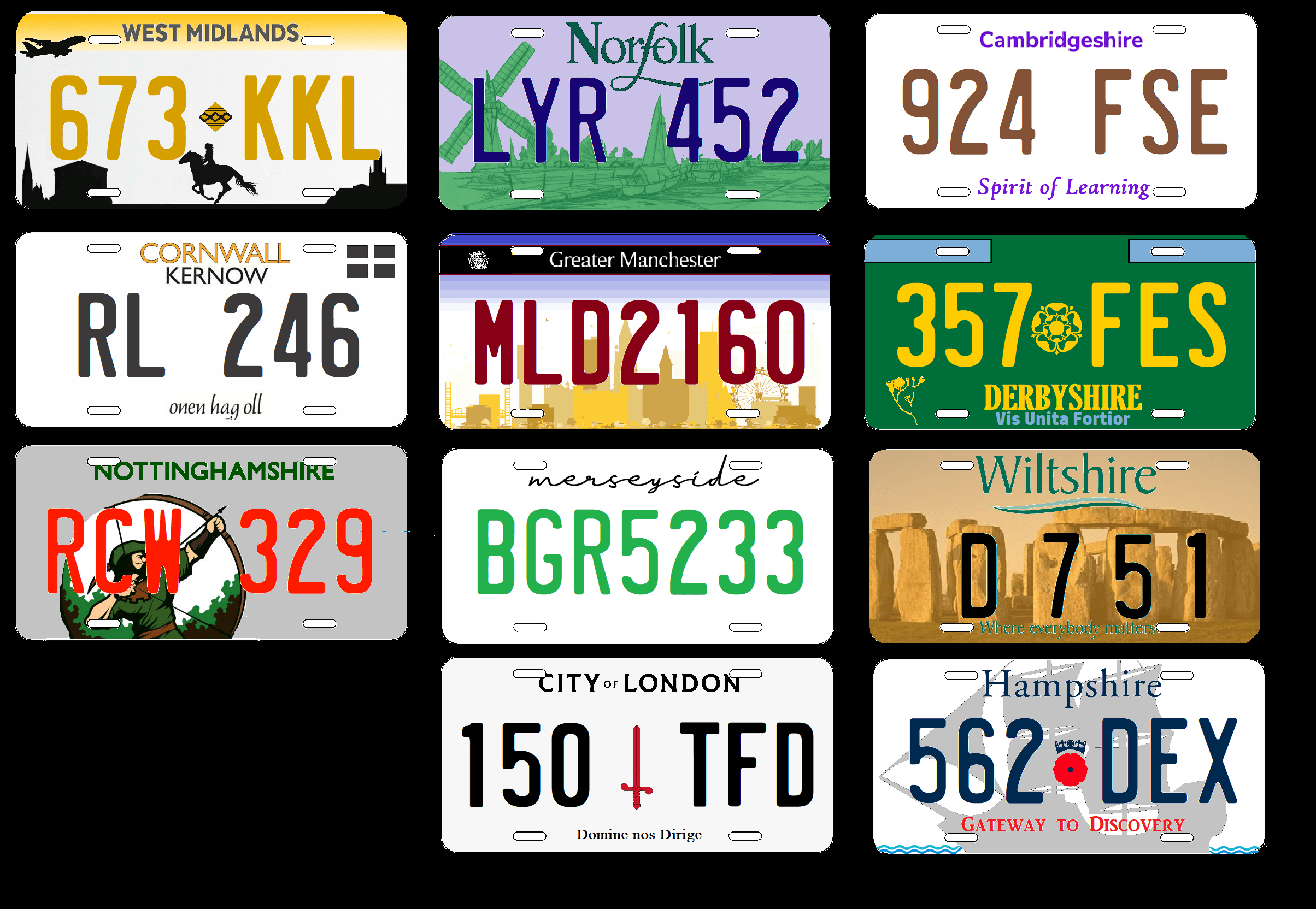 Some N. American style plates for English Counties r/LICENSEPLATES