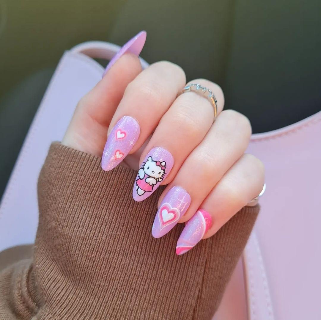 🎀🤍Hello kitty nails!!!🤍🎀 super proud of this set insta beautbyjen