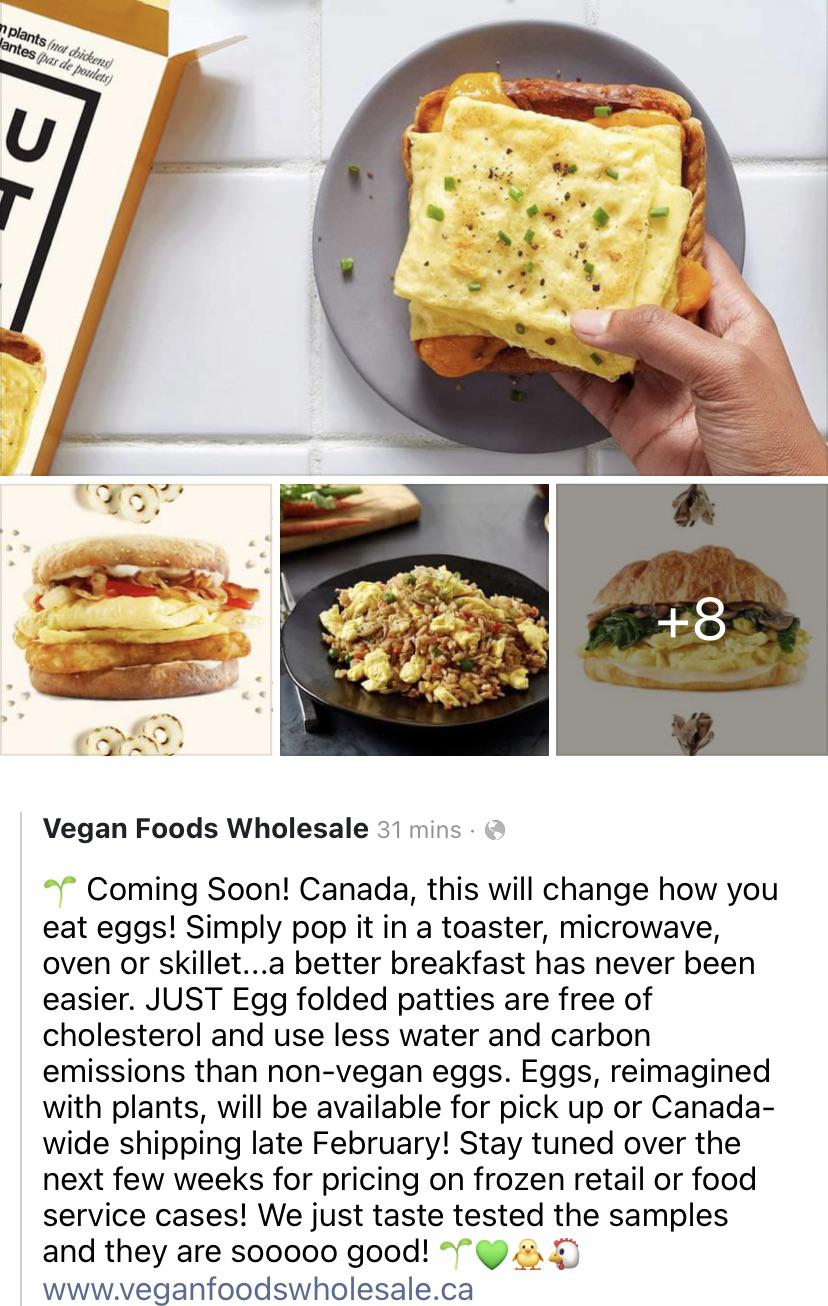 Just Egg vegan patties coming to Canada soon r/VeganInCanada