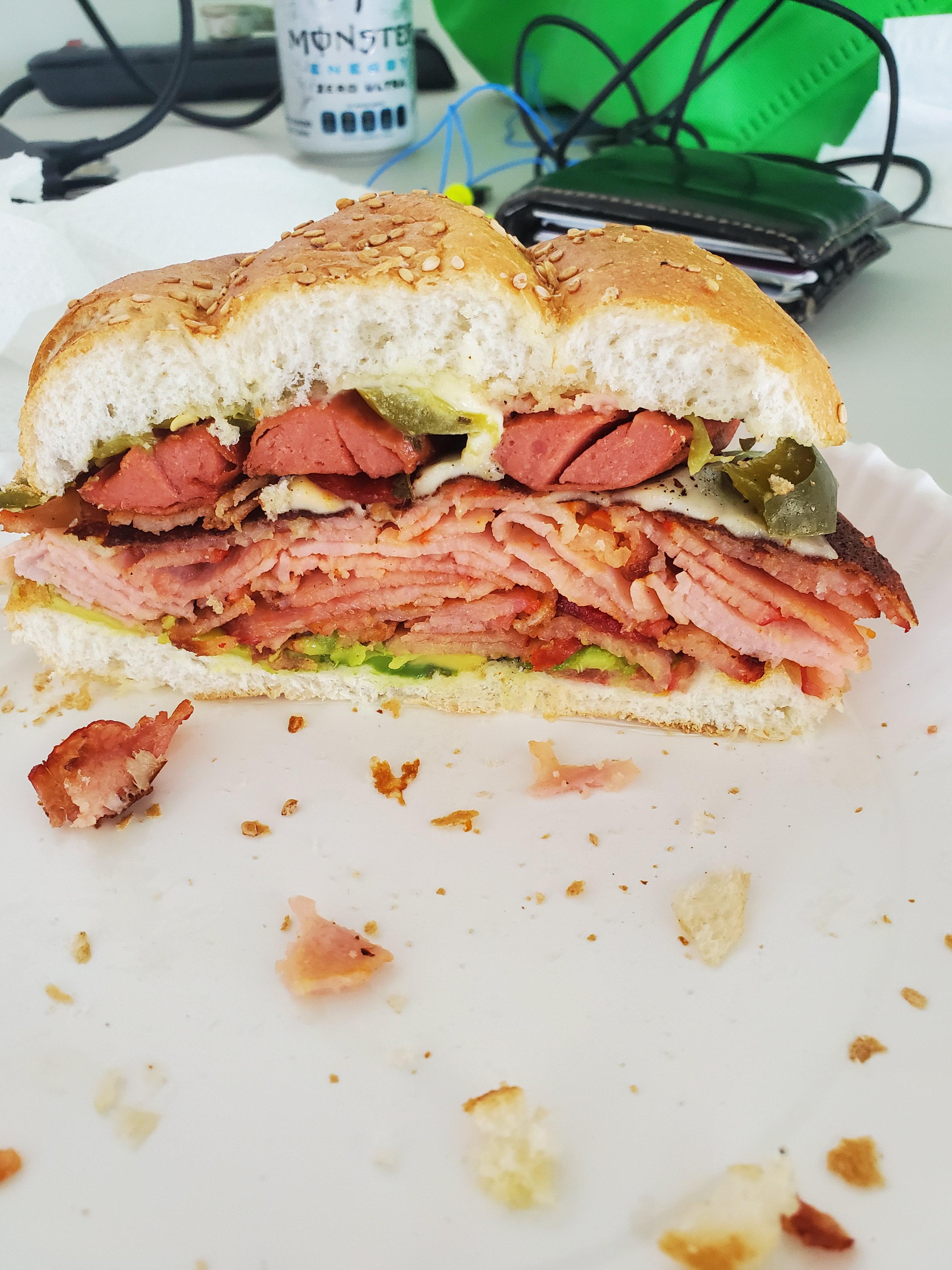 This Torta from Mexico came with ham, cheese, Argentinian chorizo