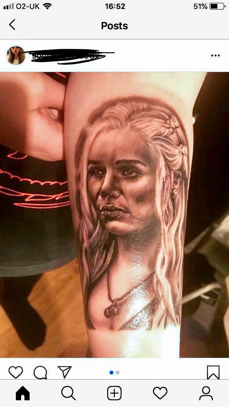 Girl from my city got a pretty awful Daenerys tattoo. I