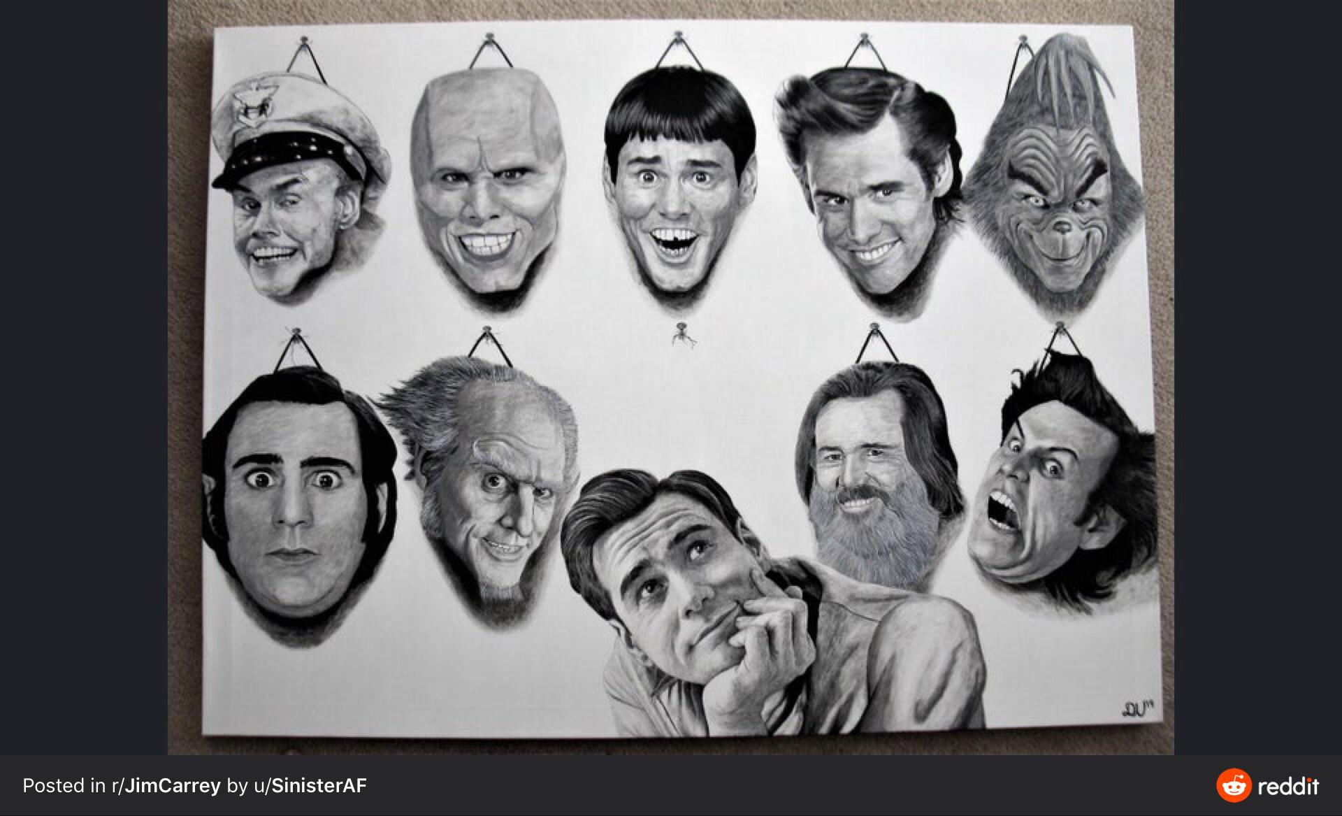 *The faces of Jim Carrey* Freehand pencil drawing r/nextfuckinglevel