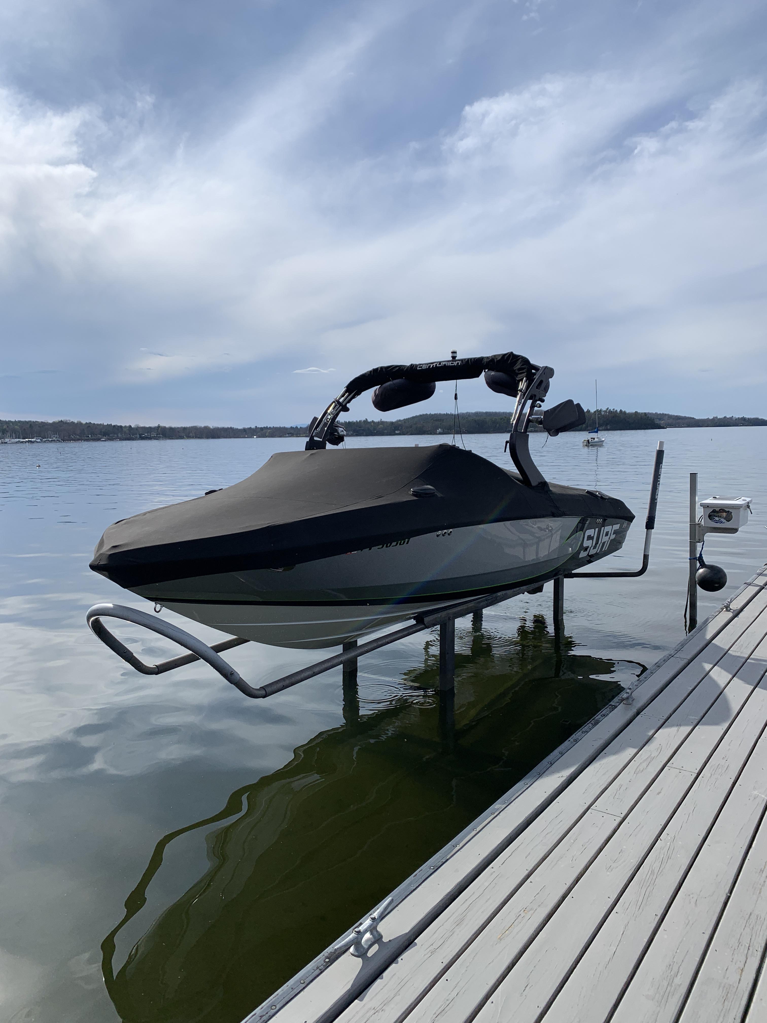 On the lift and ready to go in Vermont r/boating